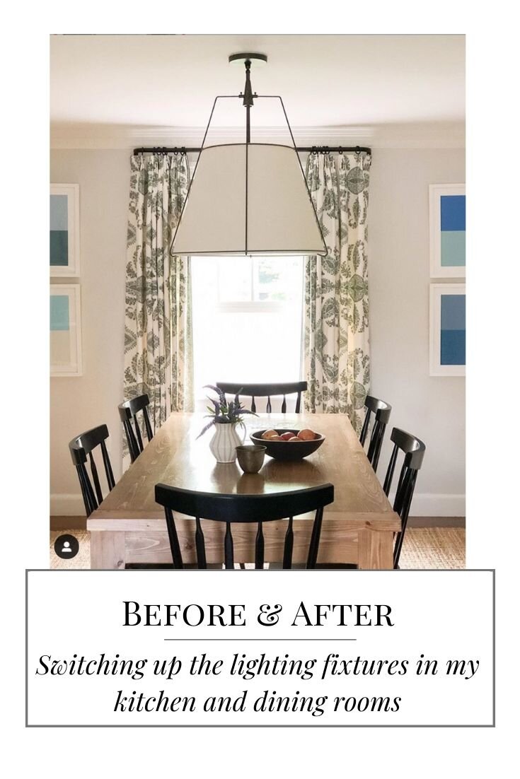 Before After A Lighting Swap In My, Drum Light Fixture For Kitchen Table