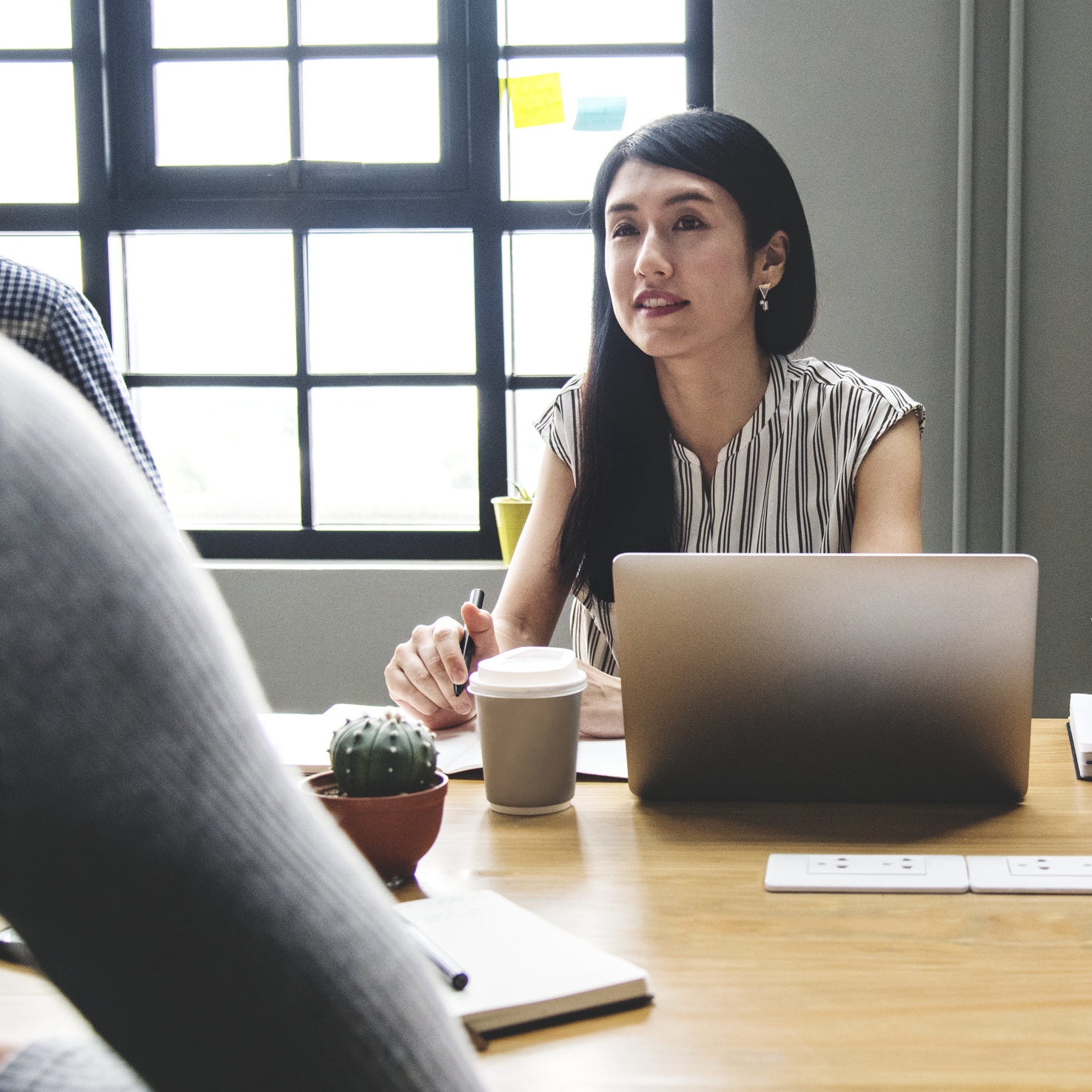 Japanese woman in a business meeting