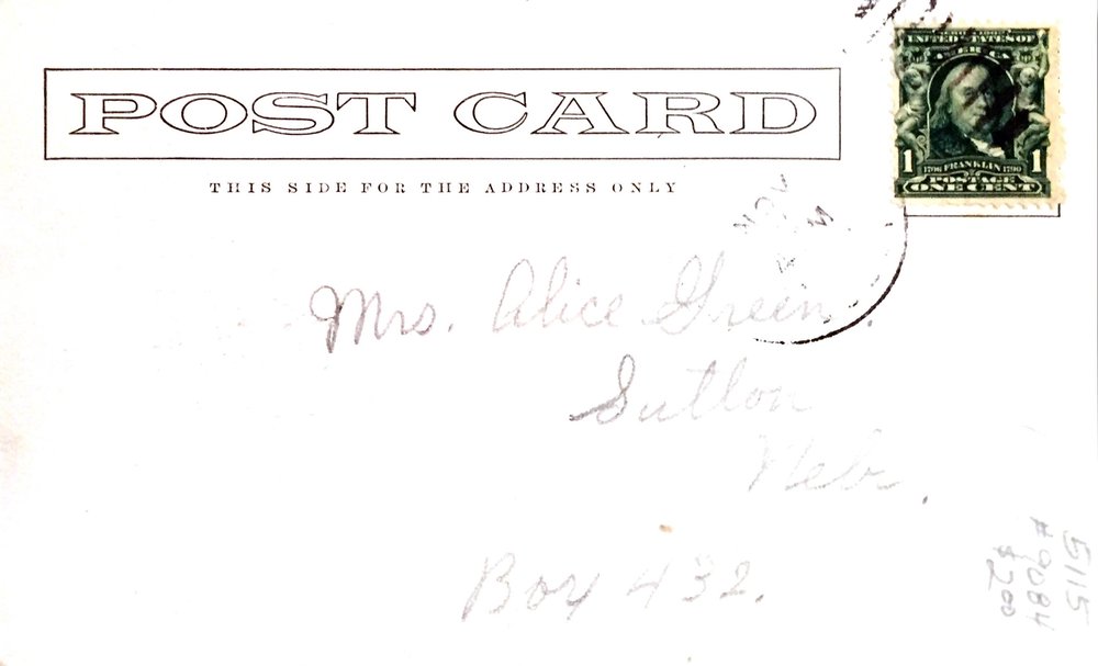 Back of postcard for address only, pre-1907