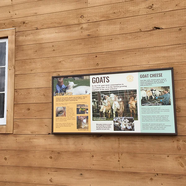 Woodstock Farm Sanctuary interpretive wall sign