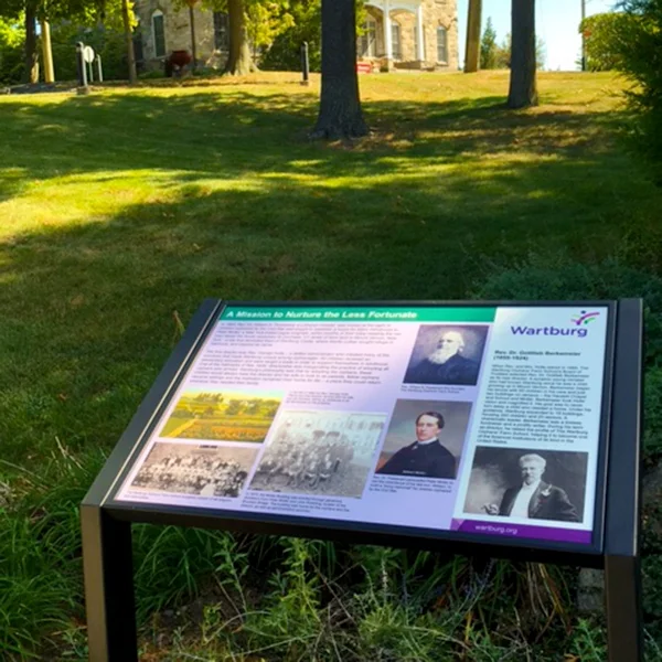 Wartburg 150 anniversary history sign