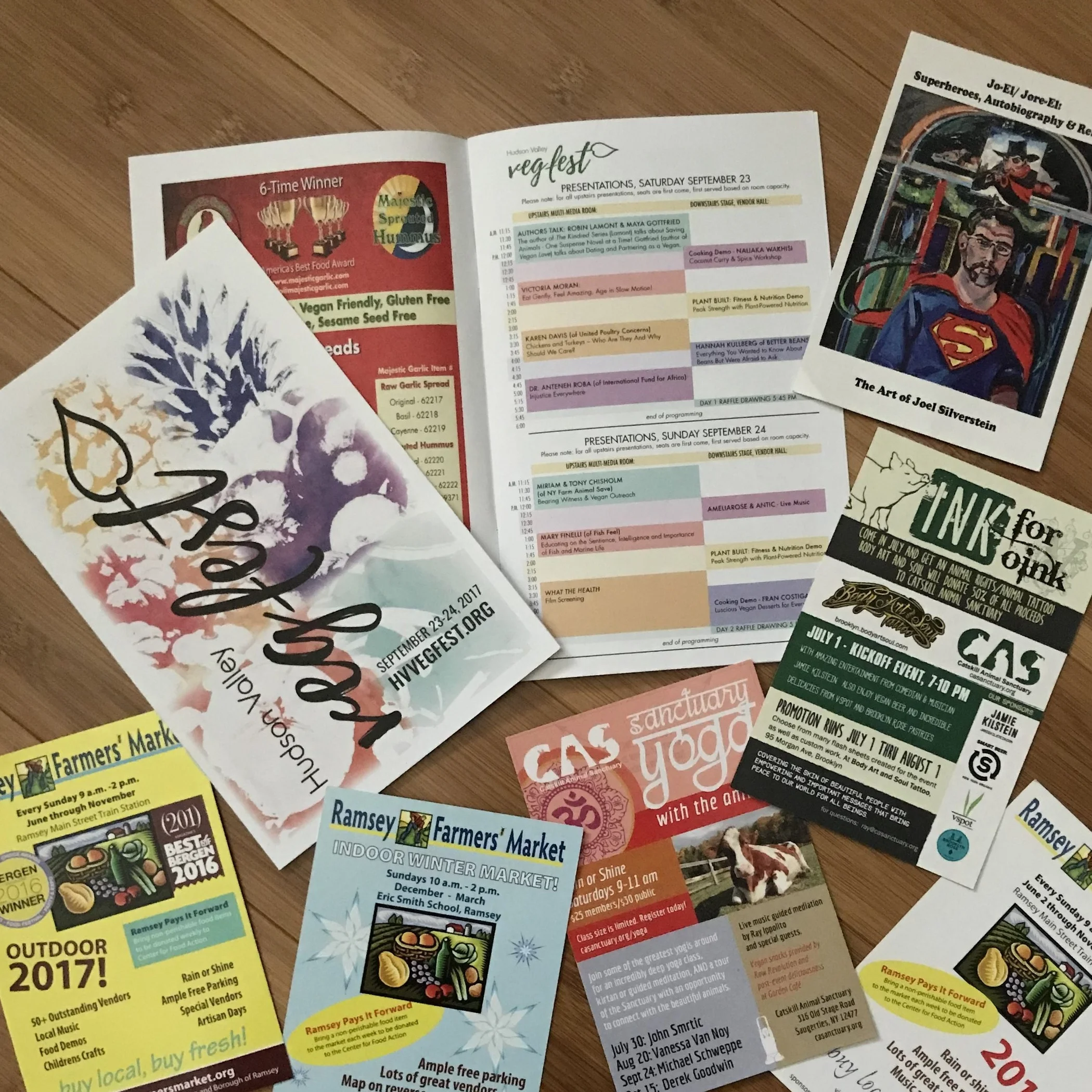 Event program, ads for magazines and newspapers