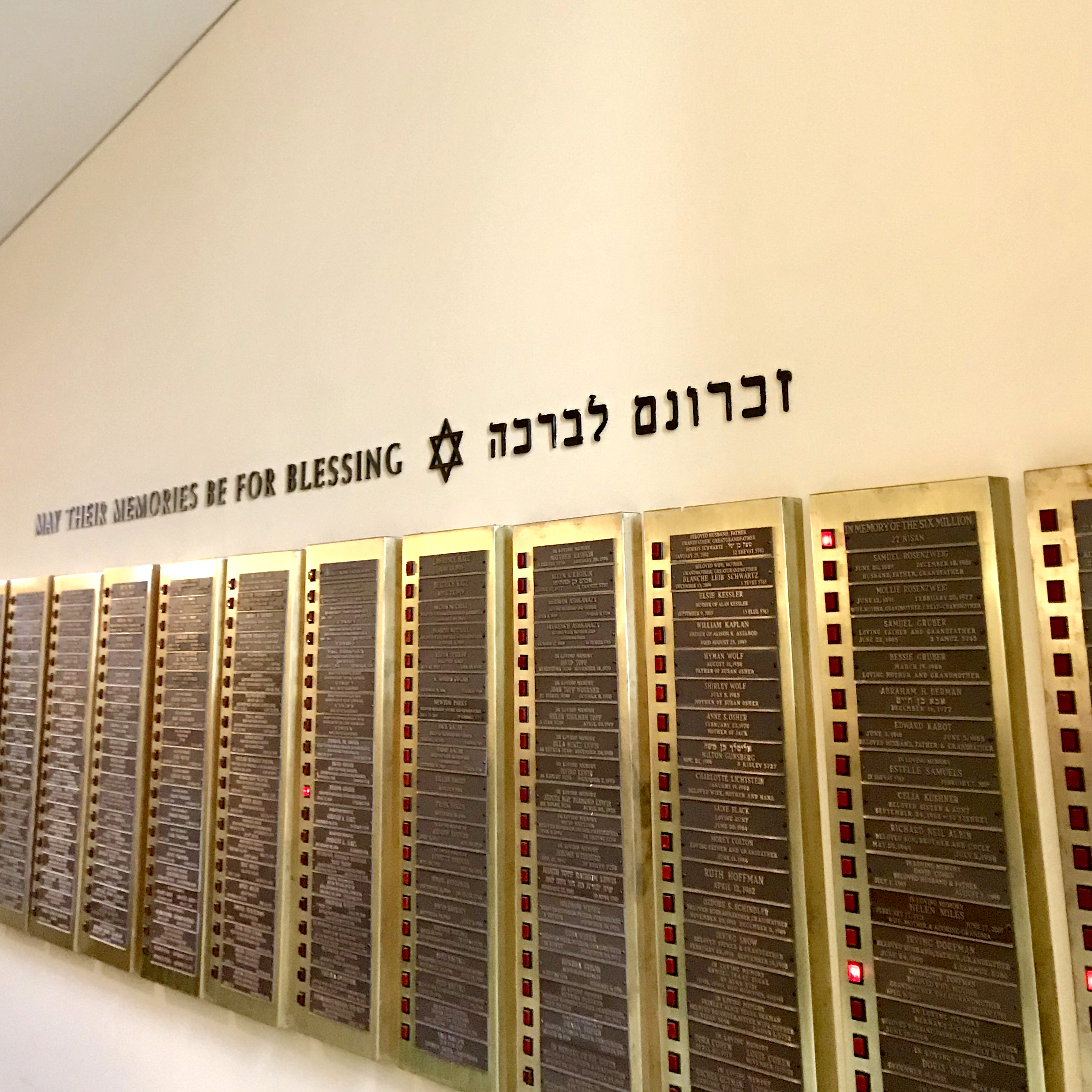 Letters for Yahrzeit Wall