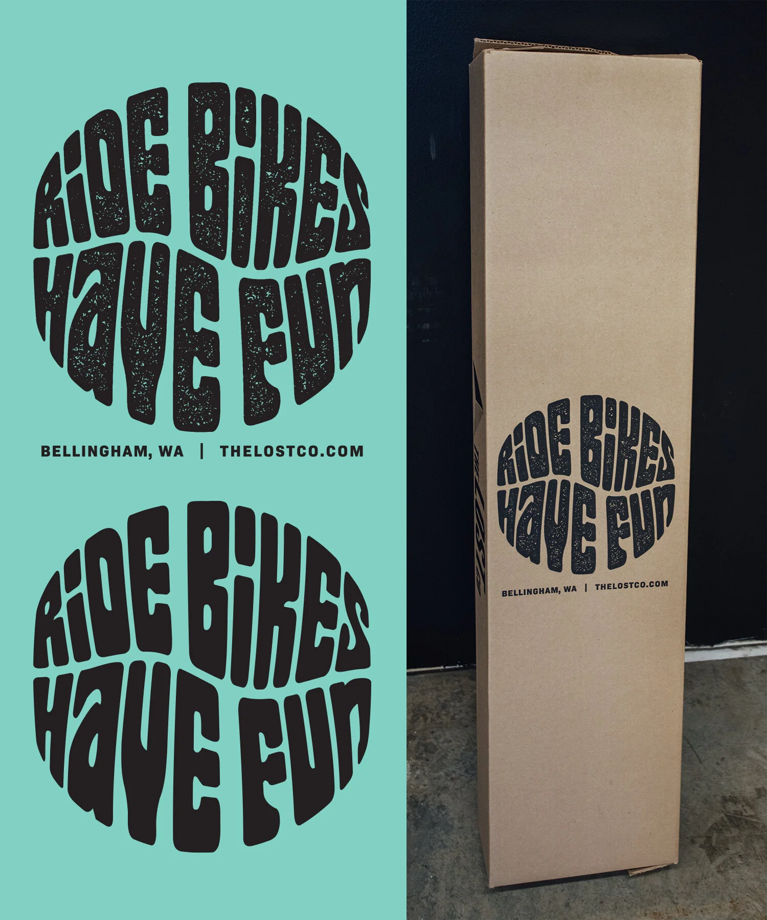 The Lost Co - Fork Packaging / Ride Bikes Have Fun Logo