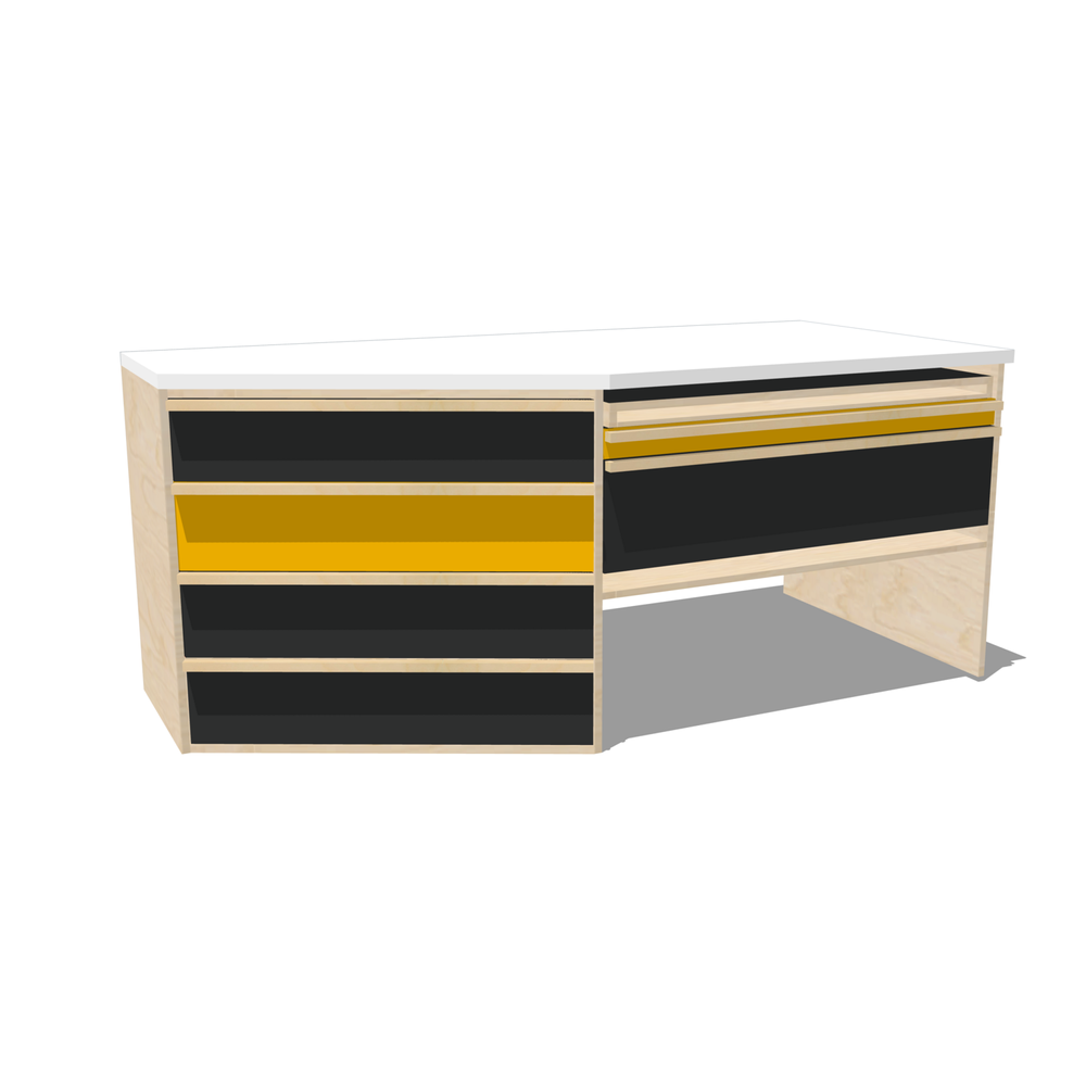 Corner Cabinet with Desk 3D Model