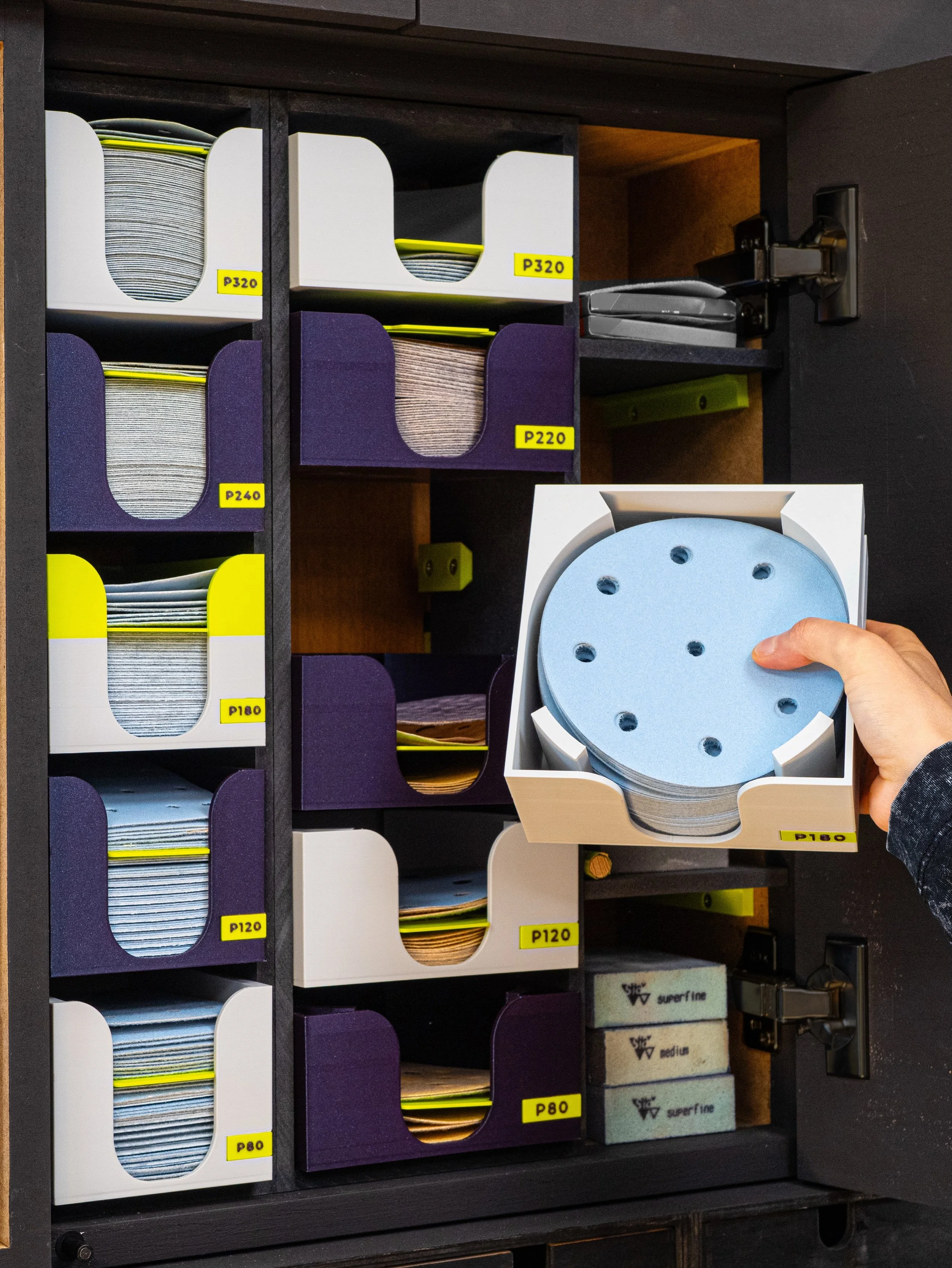 New video! Because a normal sandpaper cabinet wasn&rsquo;t enough, I built the ultimate-overly-designed-sandpaper-storage-system the internet has ever seen. A completely reasonable amount of time and effort spent just to store sandpaper! 😂
