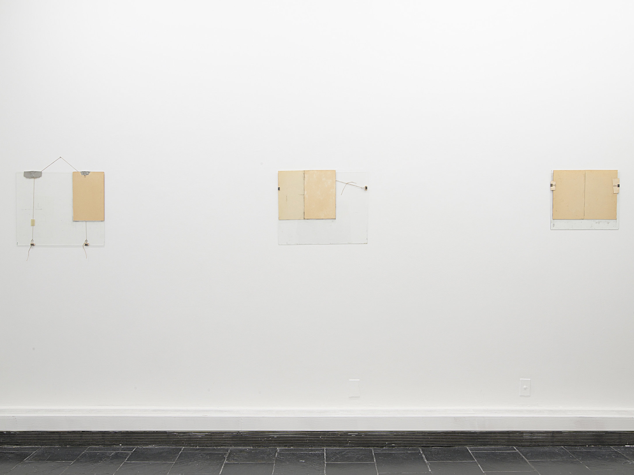  Nahum Tevet  Works on Glass, 1972-1975,  installation view, Leubsdorf Gallery, Hunter College, New York, September 2016. 