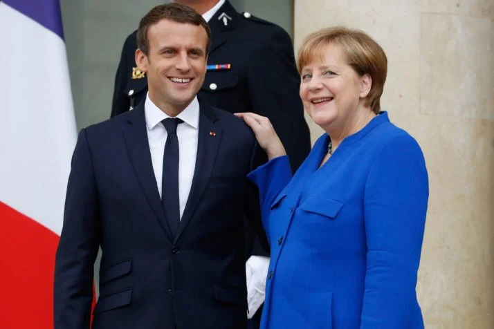 Angela Merkel and Emmanuel Macron