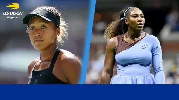 Naomi Osaka (left) and Serena Williams (right)