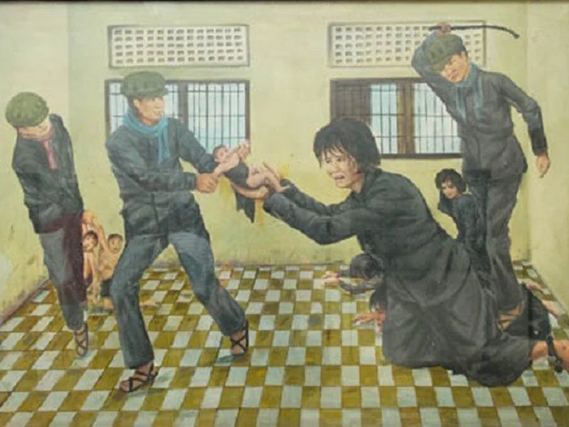 Painting depicting S-21 Prison Camp