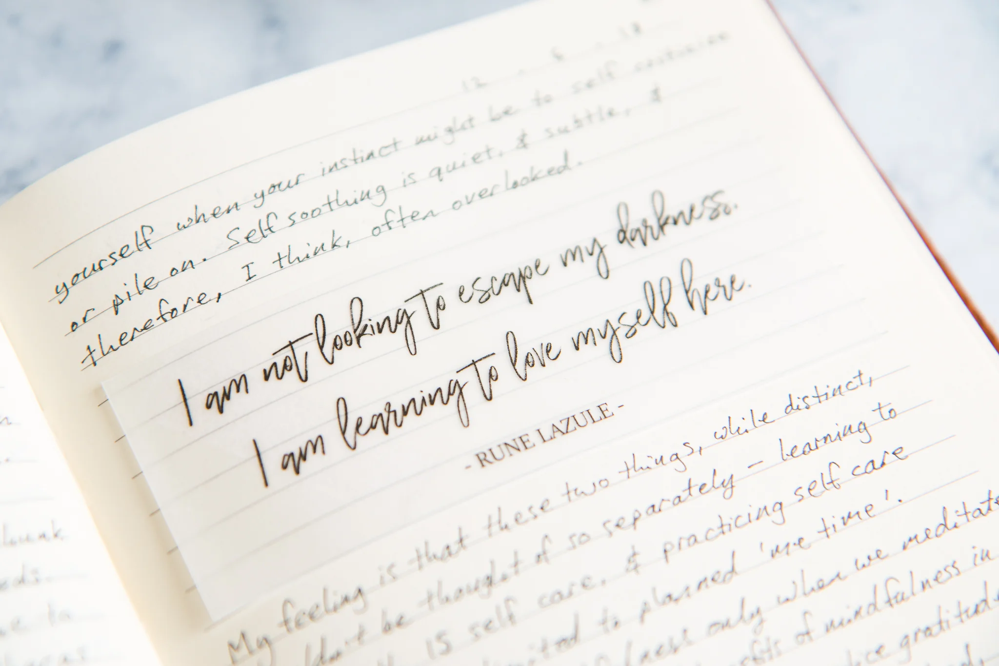 “I AM NOT LOOKING TO ESCAPE MY DARKNESS, i AM LEARNING TO LOVE MYSELF here.” - Rune Lazule
