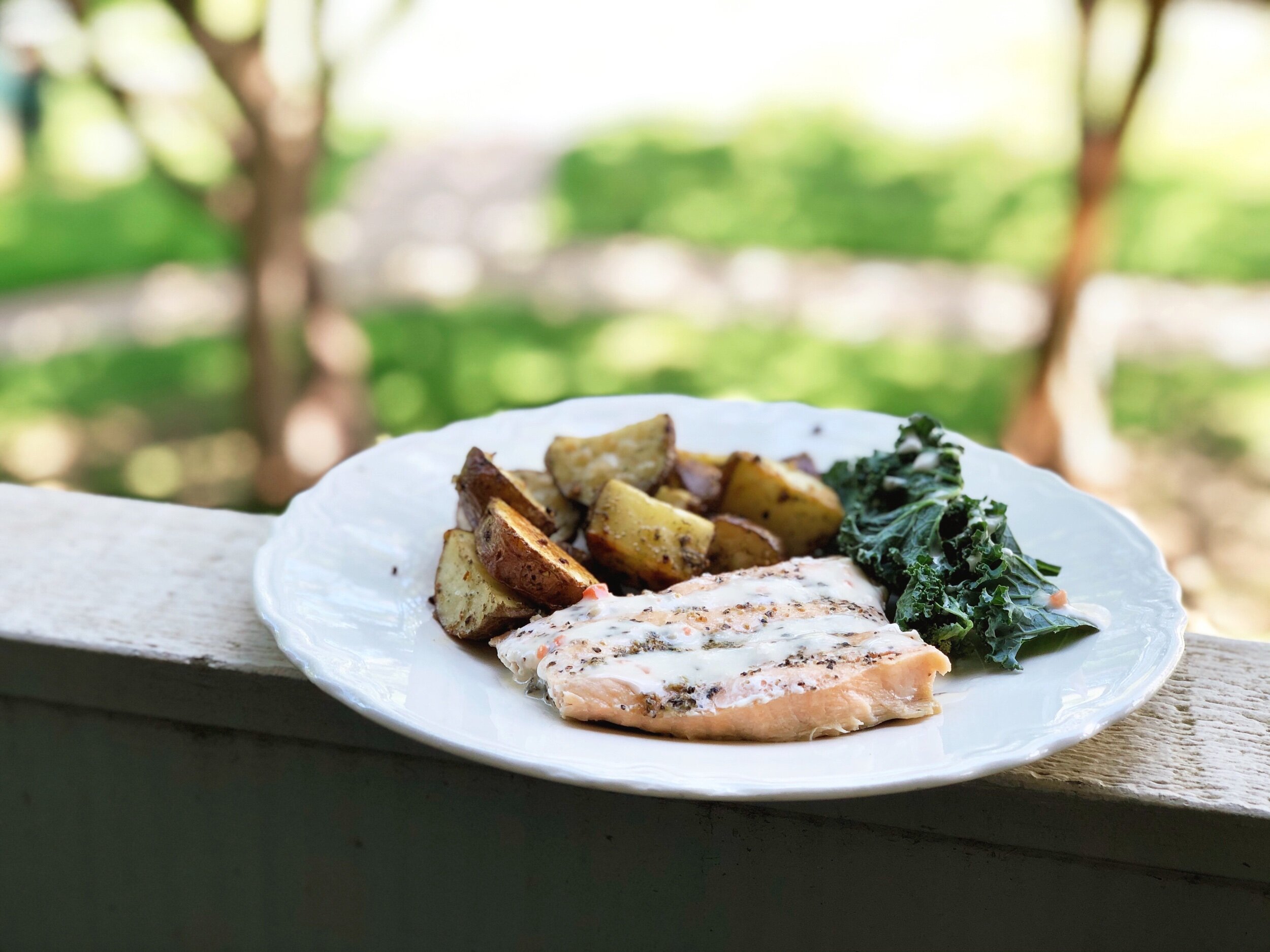 Spring Salmon + Roasted Red Potatoes