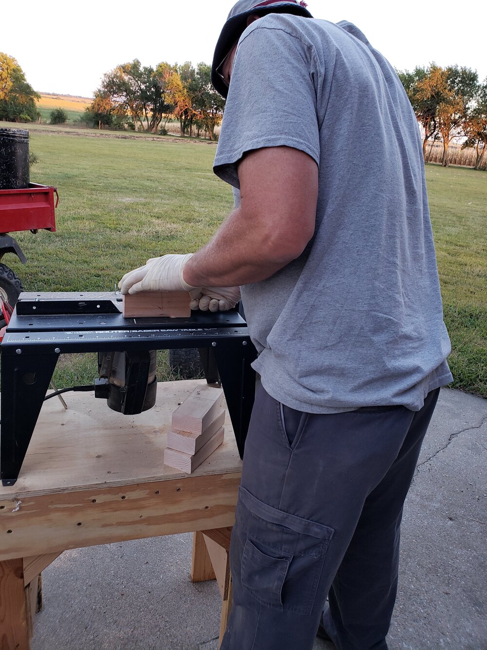  Dad helped us create legs for the dresser! 