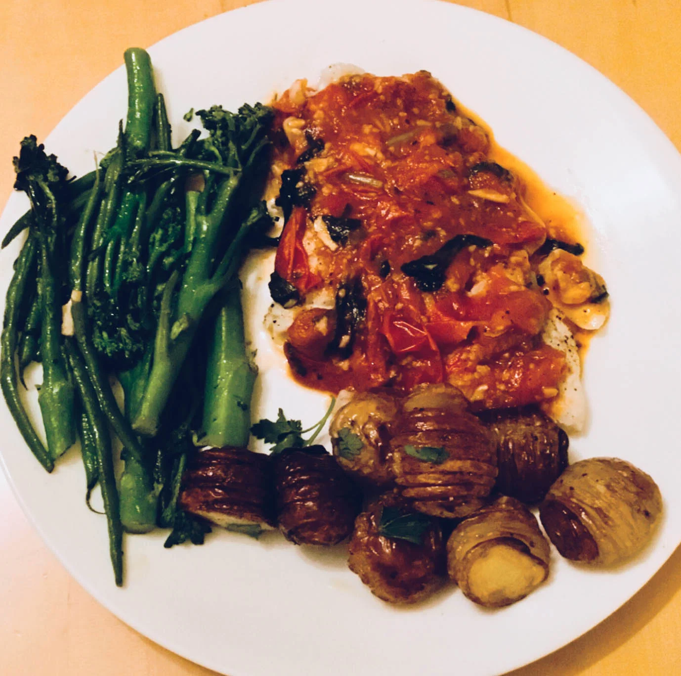 Pic of this lovely cod recpie with potatoes and greens