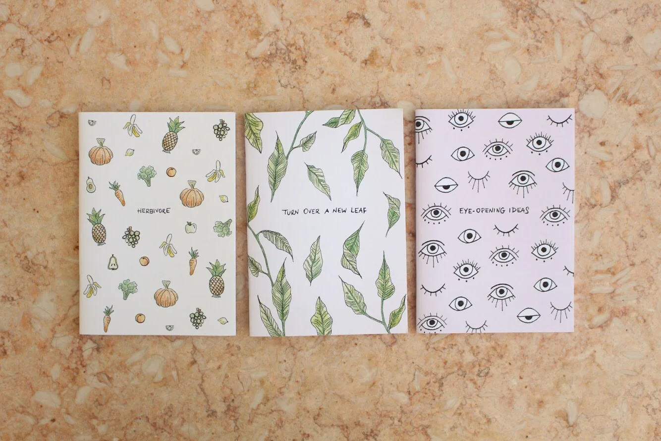 All three of the notebooks available in our giveaway