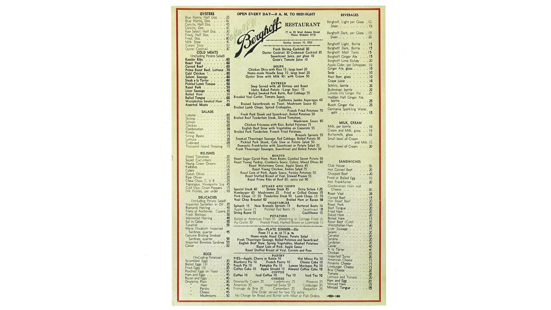 The Berghoff Classic German Restaurant Chicago Famous