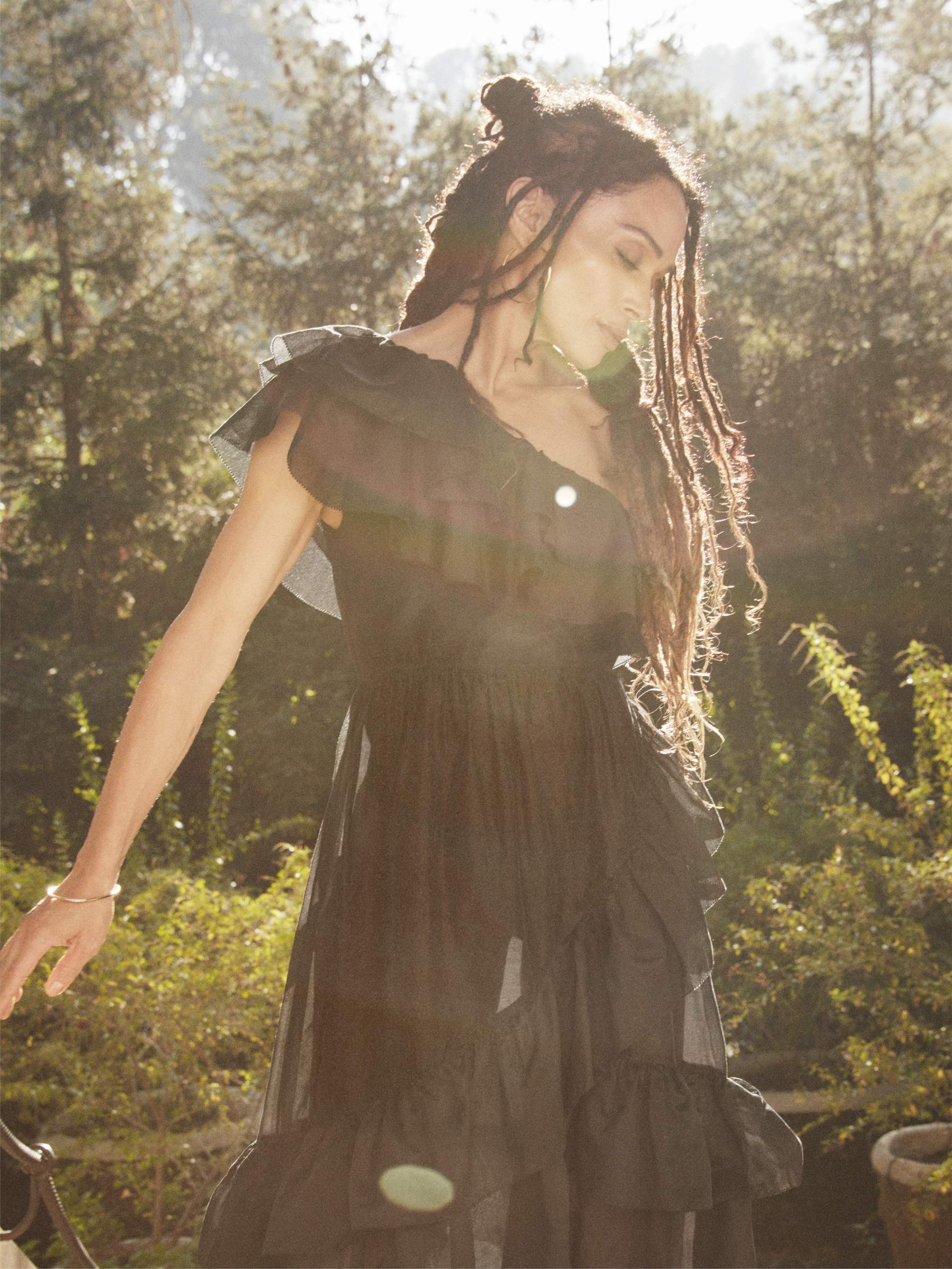 Dress Ulla Johnson; earrings and bracelet Ippolita