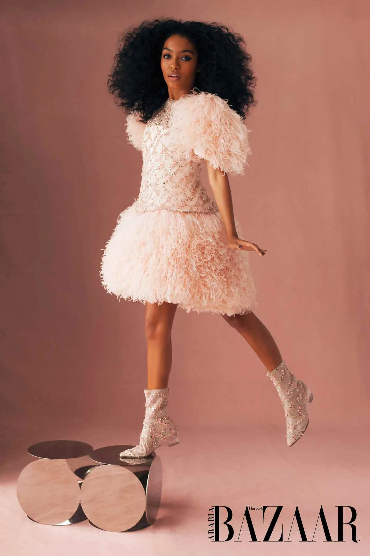 YARA SHAHIDI HARPER'S BAZAAR ARABIA JUNE ISSUE 2018 TULLE AND FEATHERS BOOTS.jpg