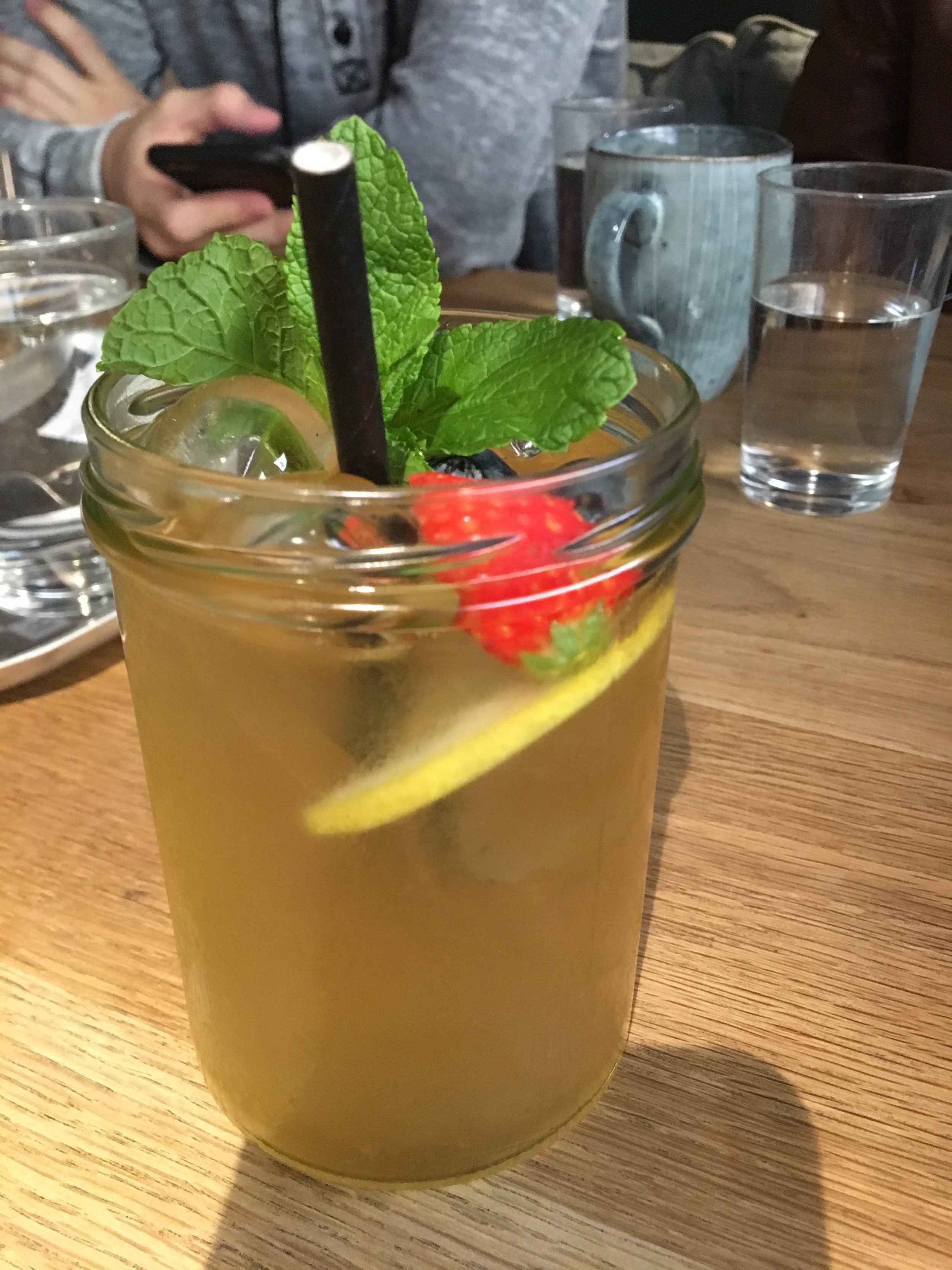 When you ask for iced tea in Stockholm - this isn't iced tea but it's interesting.