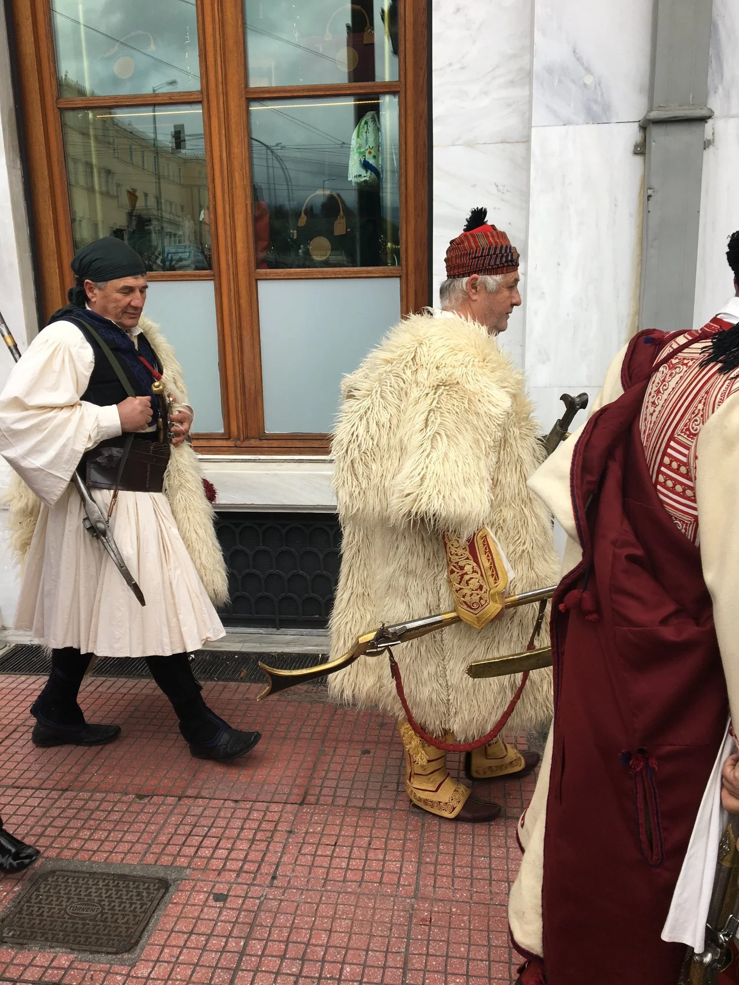 Band members in traditional folk costumes.