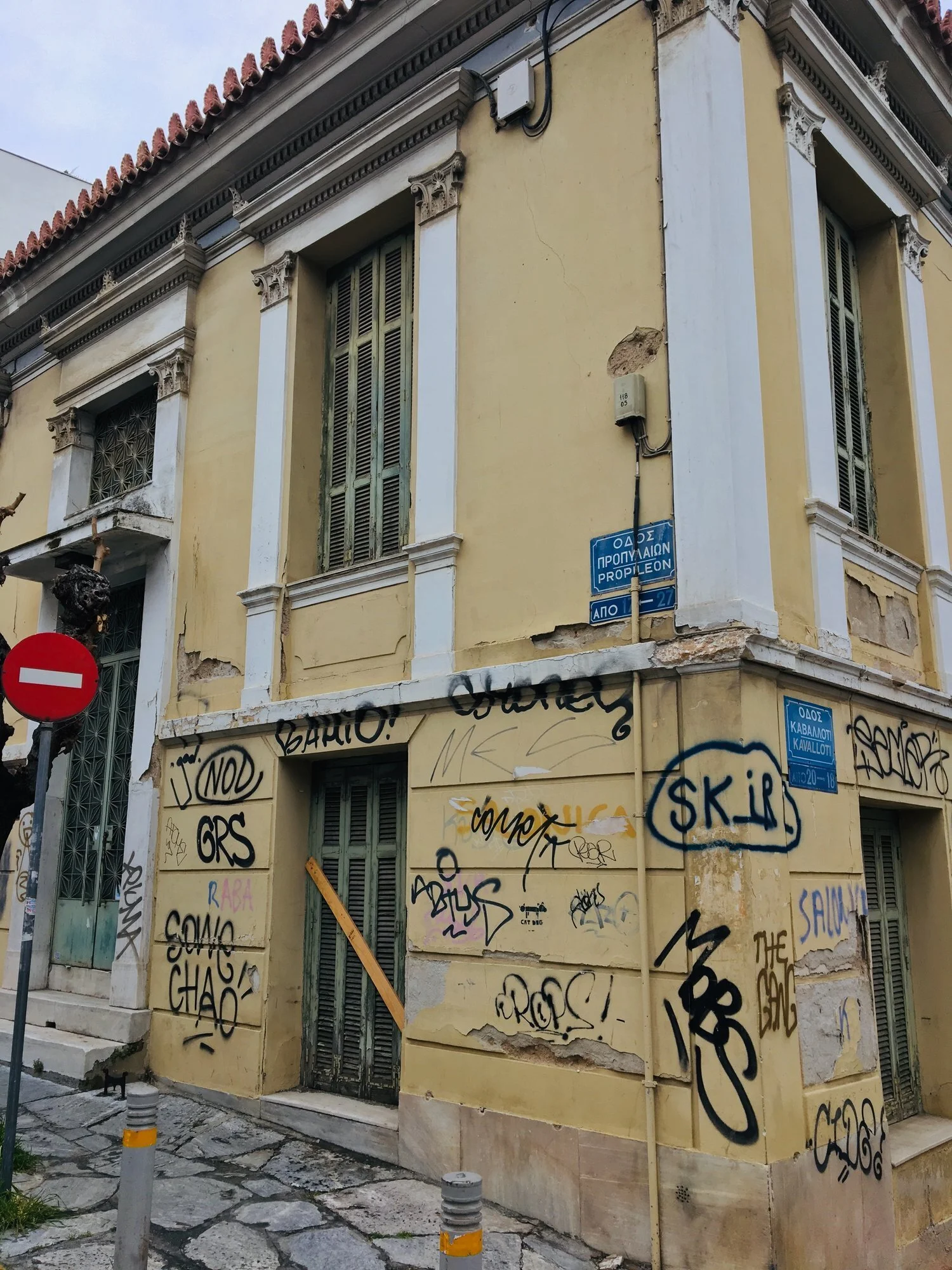 Sadly, graffiti on the beautiful buildings was a common sight.
