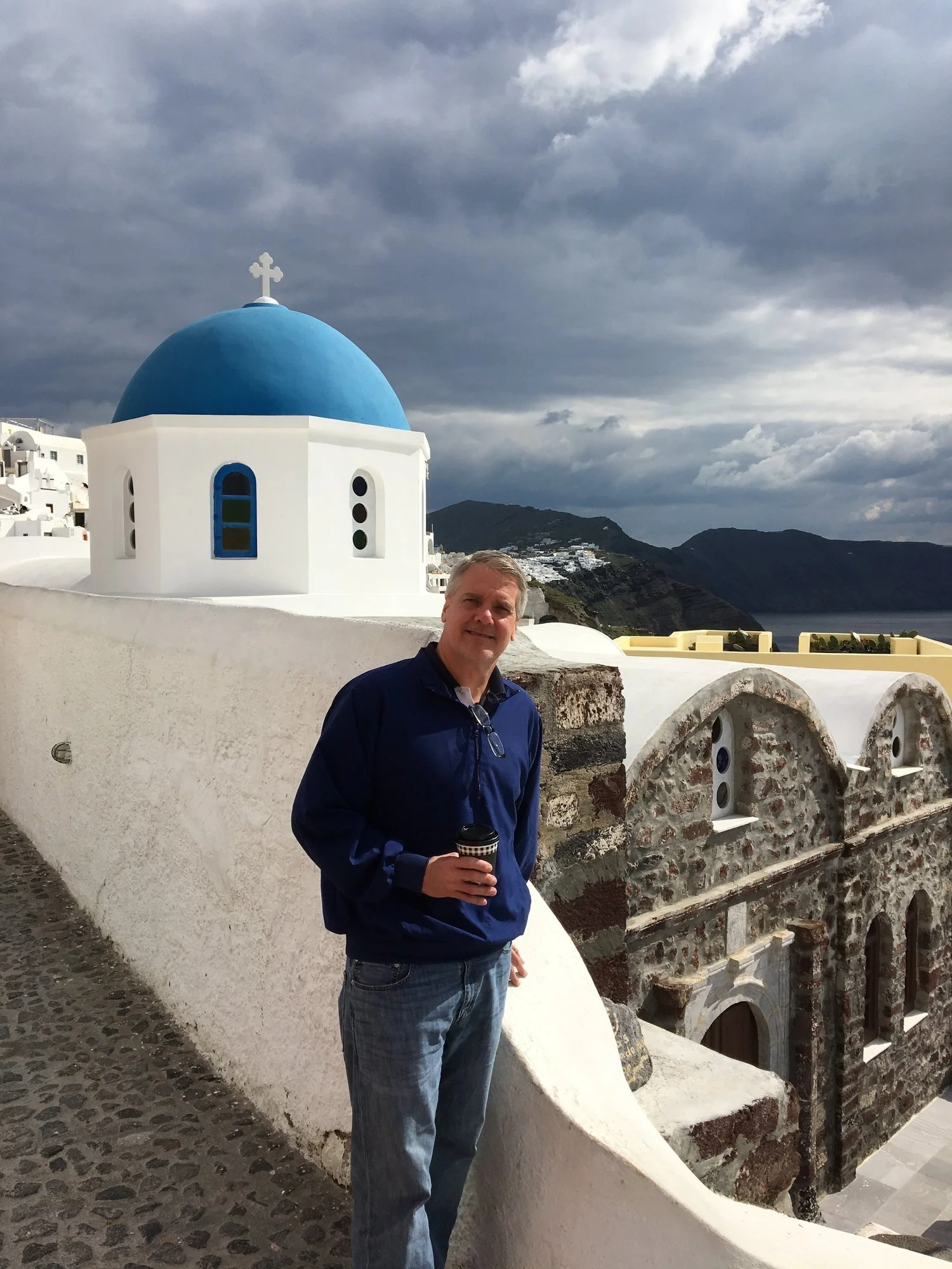 One of the famous blue domes of Oia