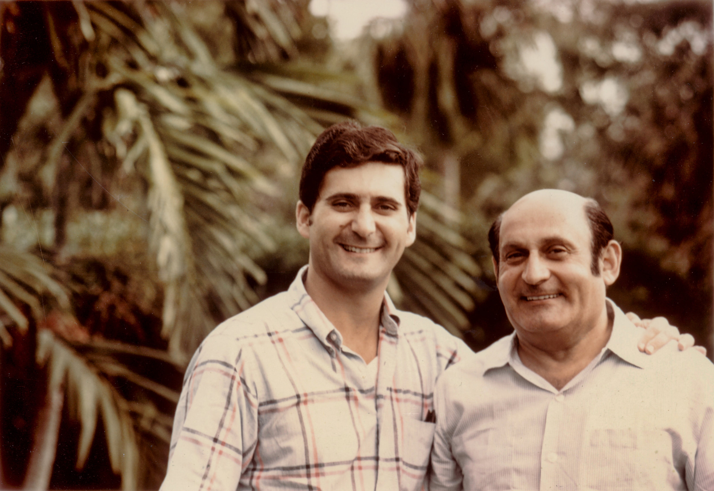 David with his dad in Miami during his eye residency.