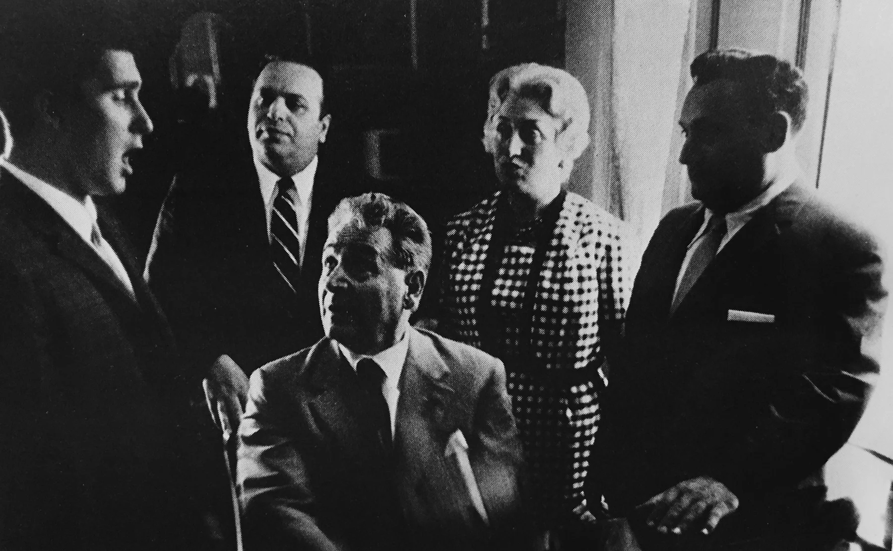 David auditioning with the great tenor, Lauri Volpi, with Richard (far right) looking on.