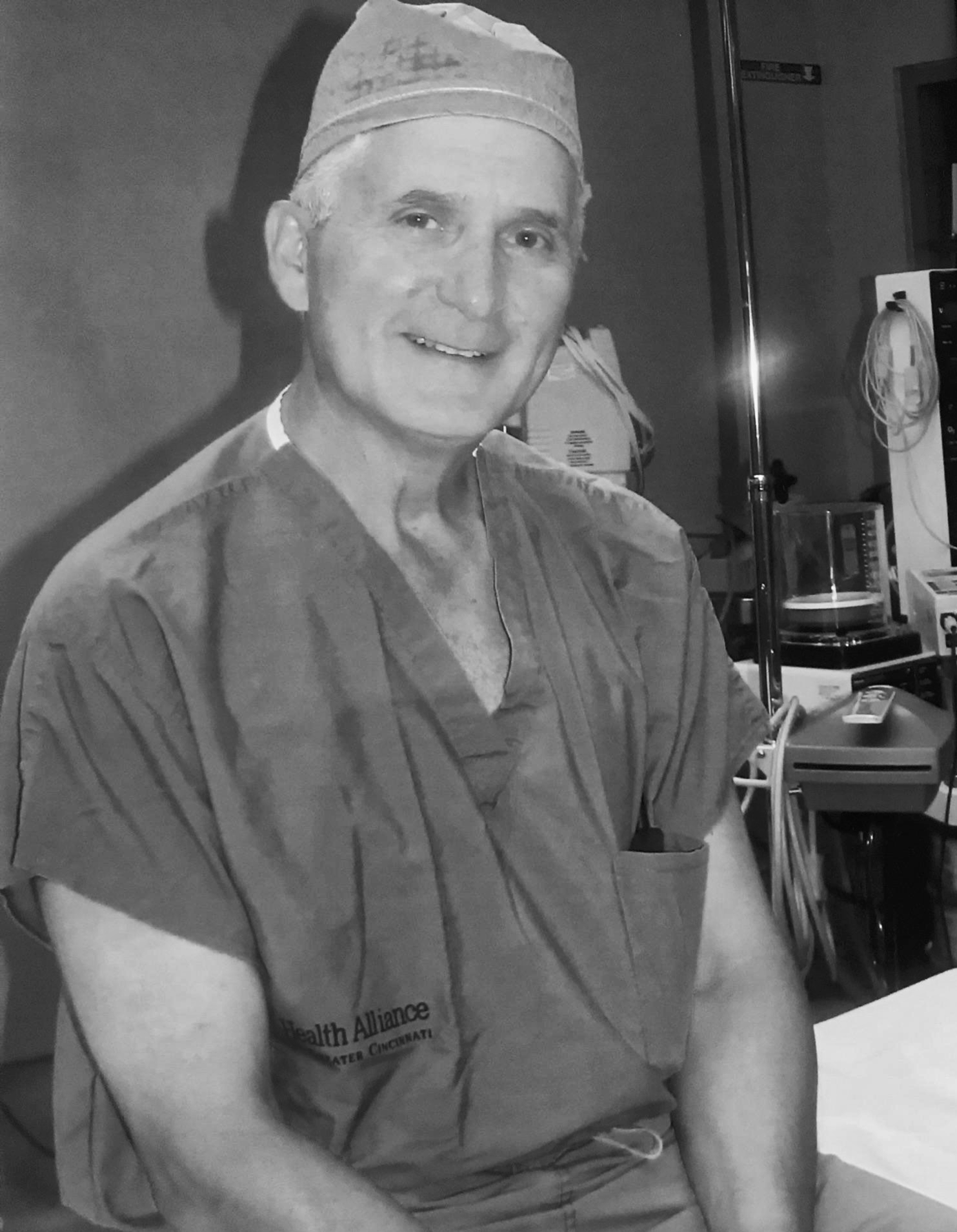  In surgical scrubs at the Jewish Hospital in Cincinnati, where I practiced medicine as an ophthalmologist for thirty-five years.  (From the personal collection of David N. Tucker) 
