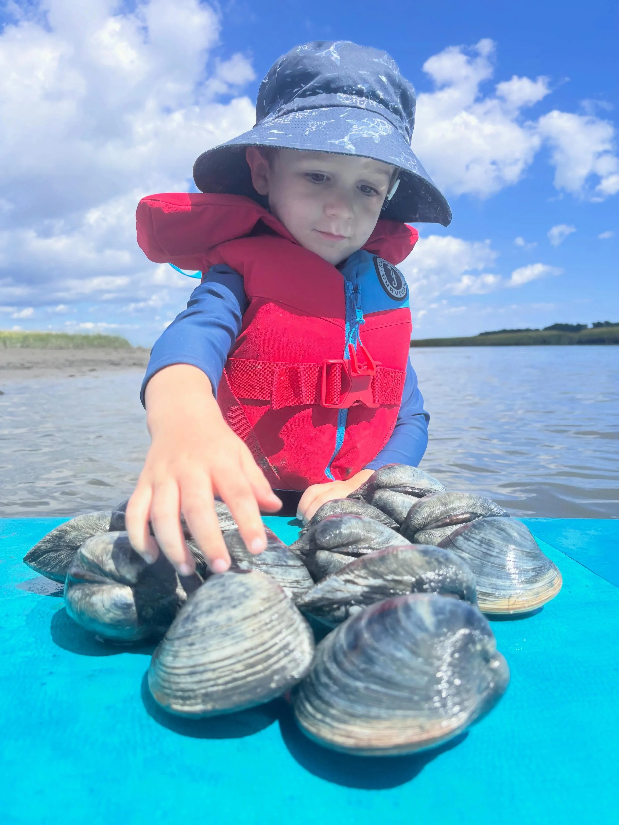 Come for the science lesson, stay for the Marshall commentary. 🐚☀️

10/10 clamming experience with my guy, 2/10 cleanup aftermath 😂

Sweet potato Quahog Chowder and teaching him to take care of what we can&rsquo;t see was worth it 🌊✨