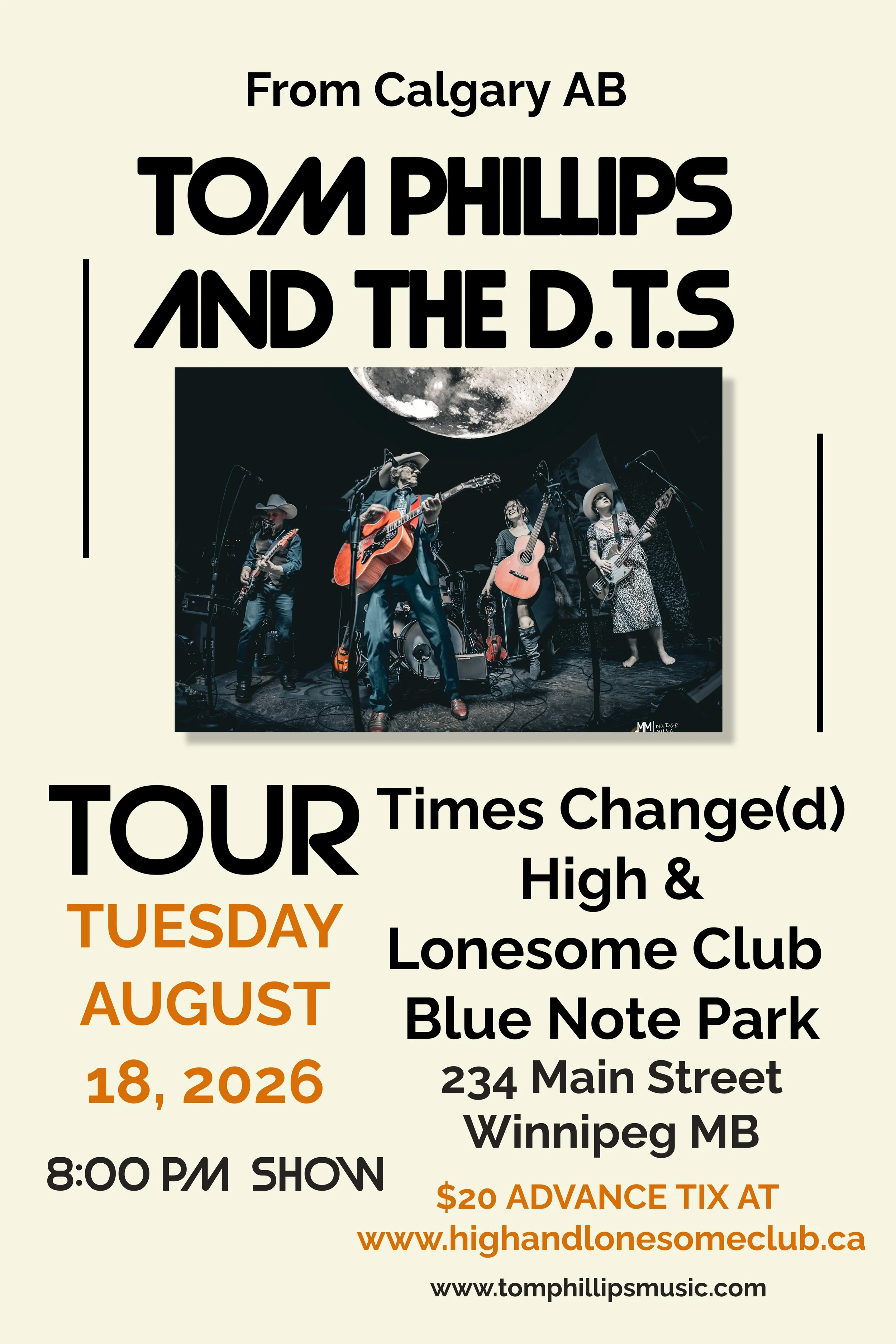 TOUR Times Change(d) Blue Note Park Winnipeg 