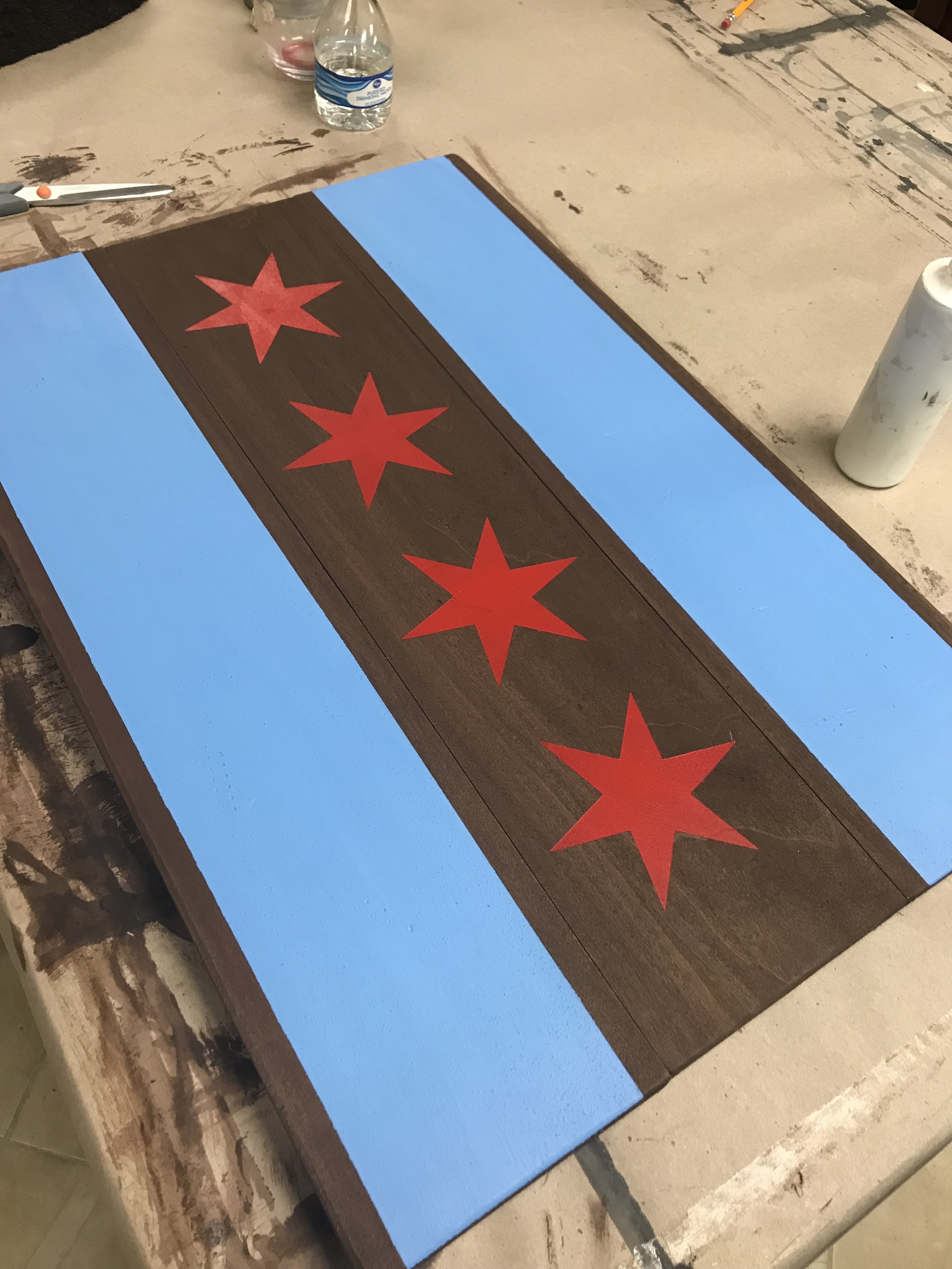 $55 | Chicago Flag | 16.5" x 24"