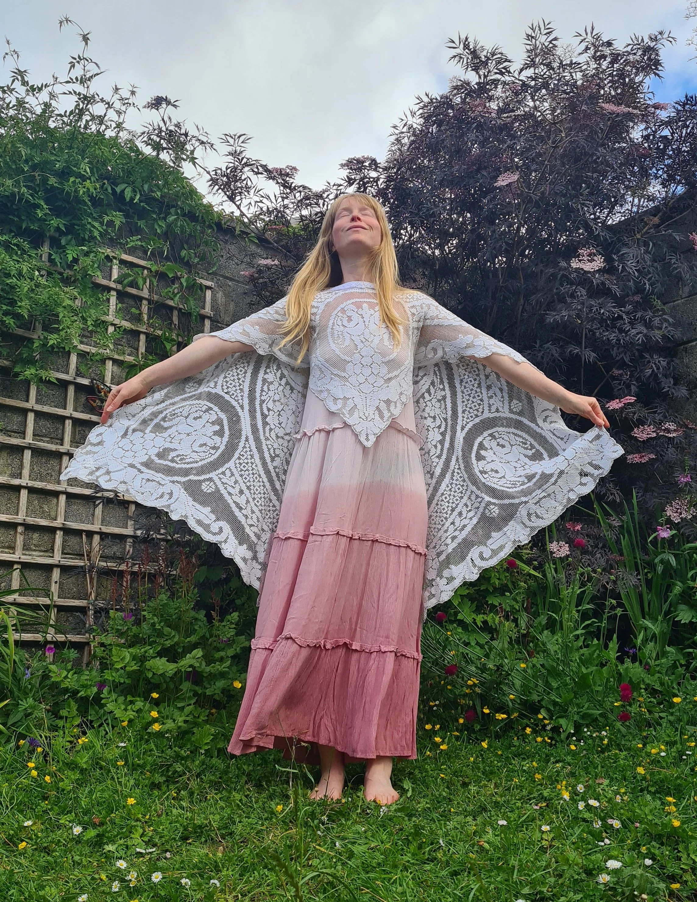 White Crochet Cape Top