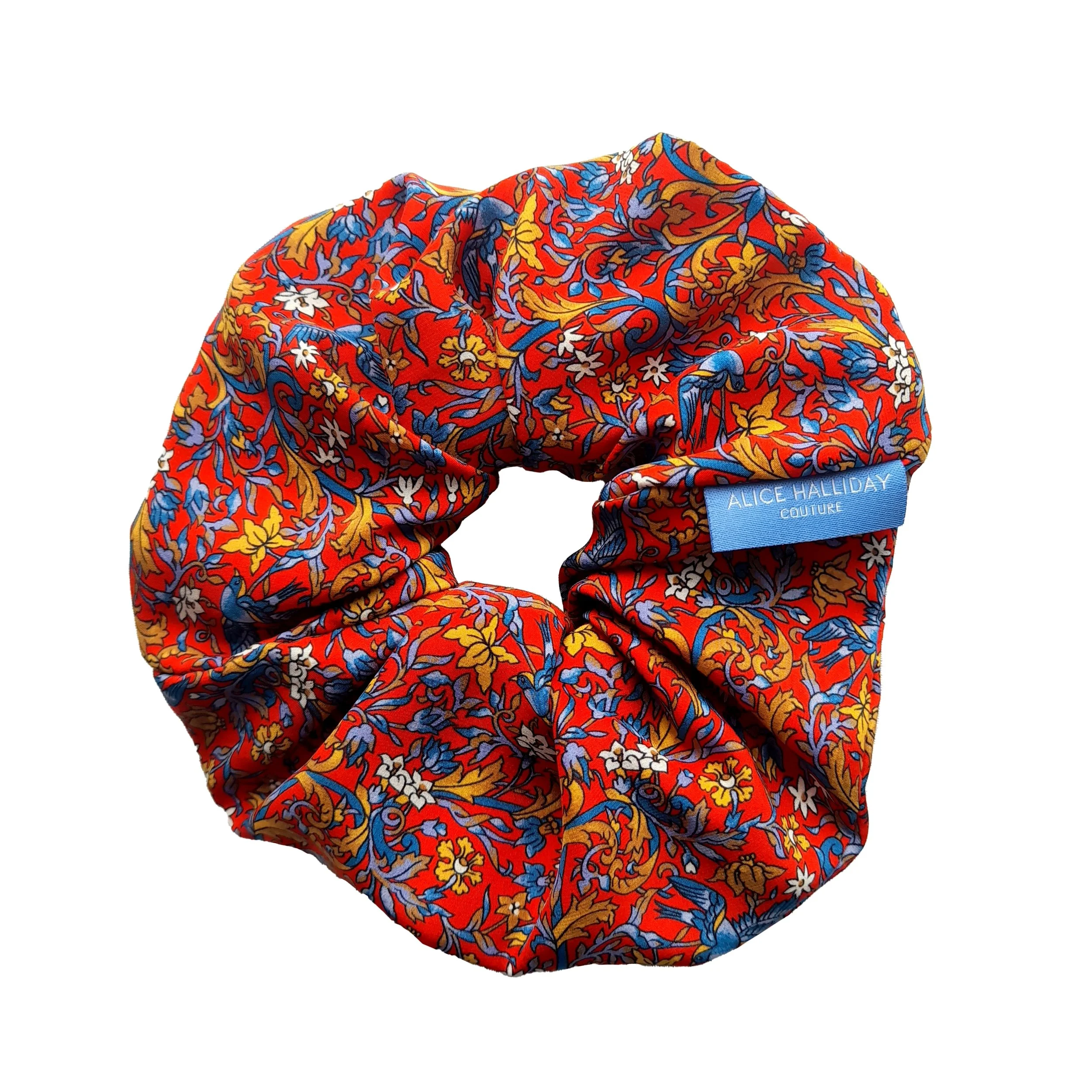 Liberty Silk Scrunchie 'Fire Bird'