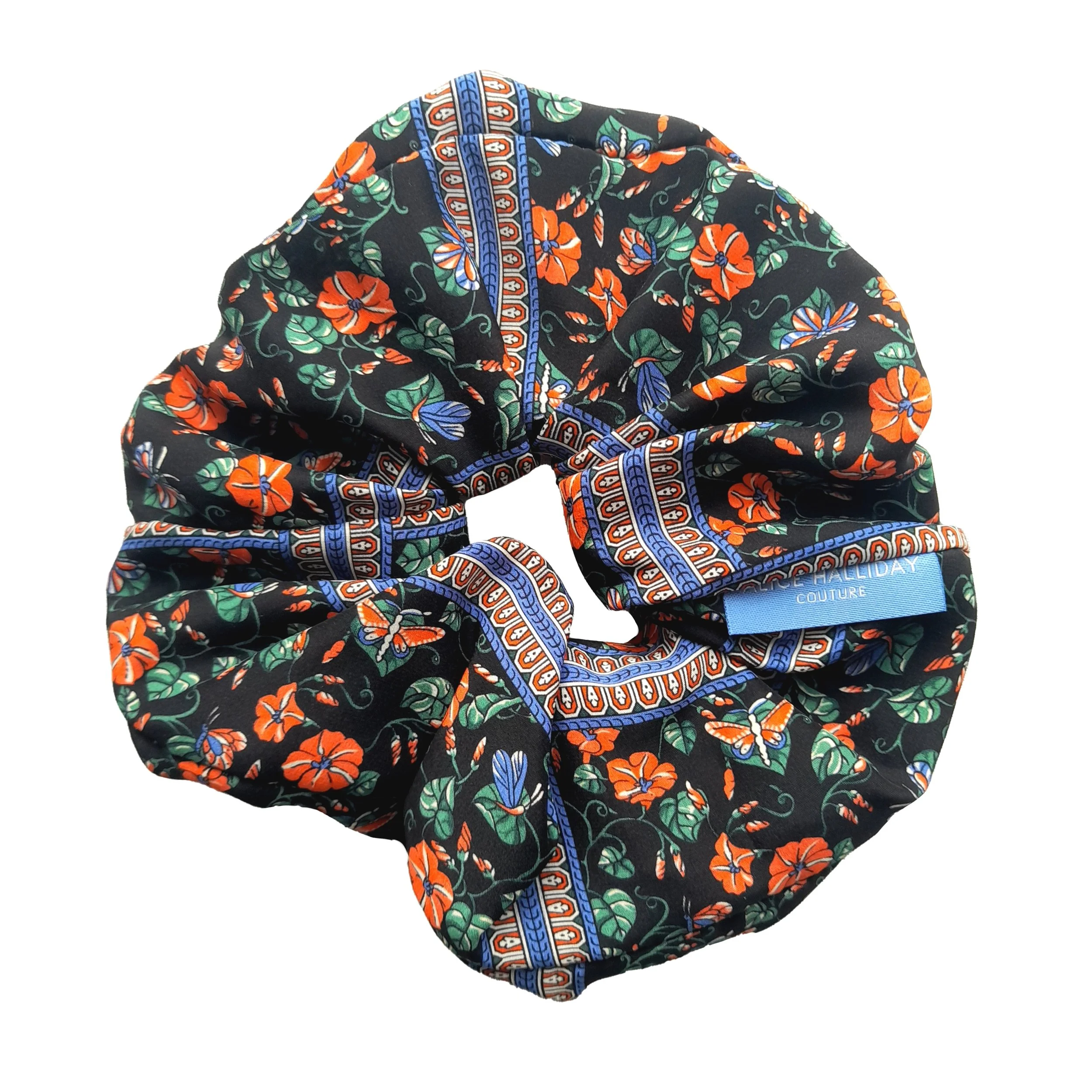 Liberty Silk Scrunchie 'Black Bindweed'