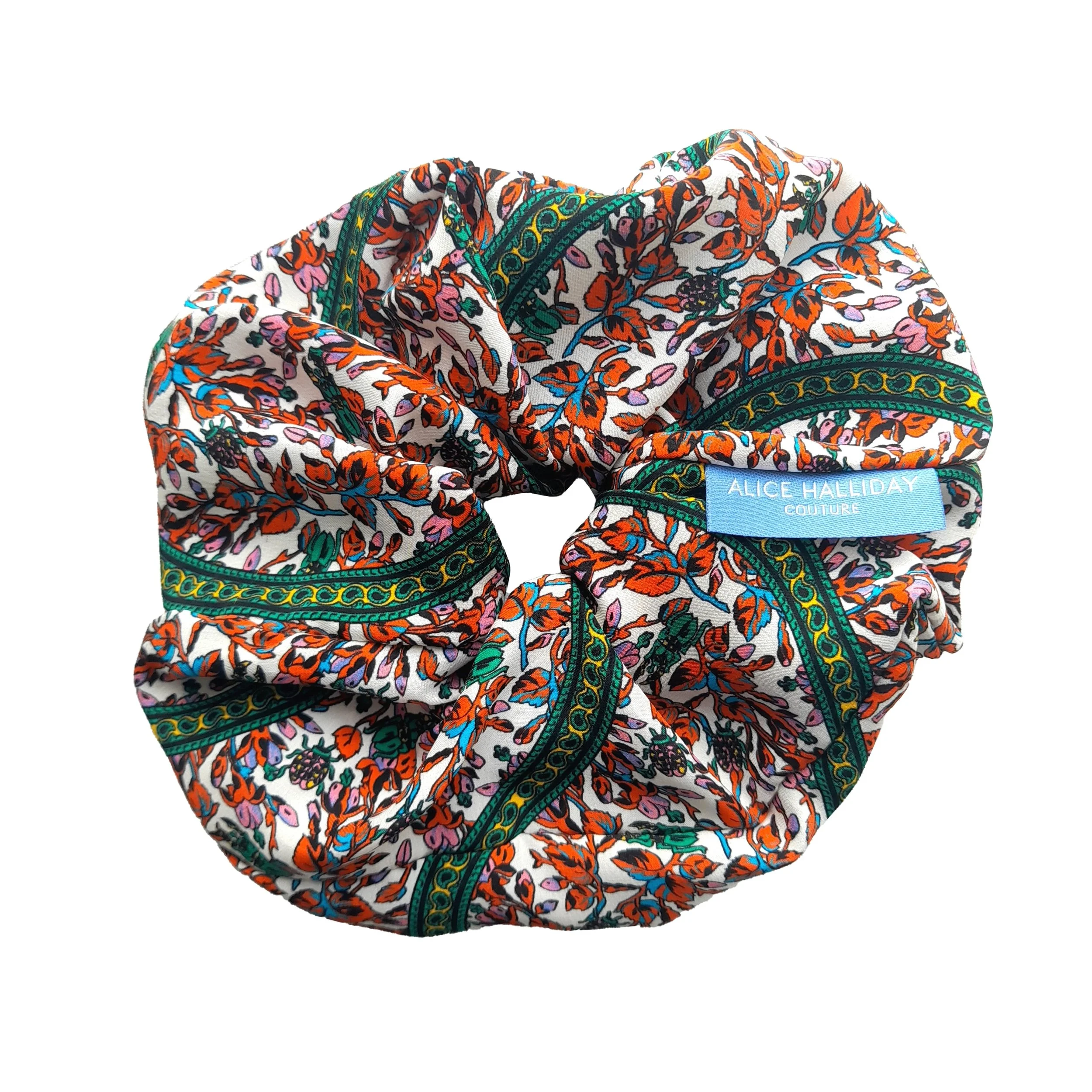 Liberty Silk Scrunchie 'Orange Beetle'