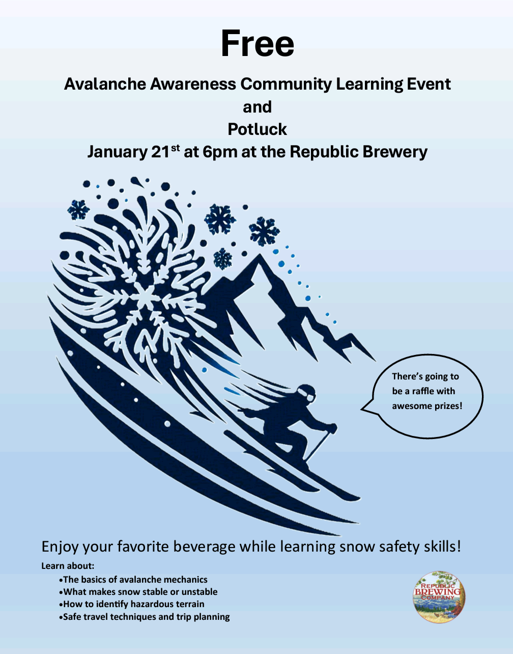 Avalanche Awareness Session and Potluck 