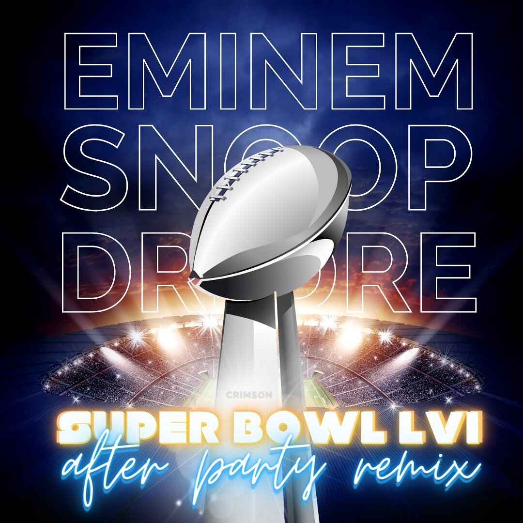 This years lineup at the #superbowlhalftimeshow is so dope and nostalgic, I made a custom post and LIVE MIX to celebrate the occasion. What do you think they&rsquo;ll play? Any surprise guests? 

Here&rsquo;s my #eminem #snoopdogg and #drdre inspired