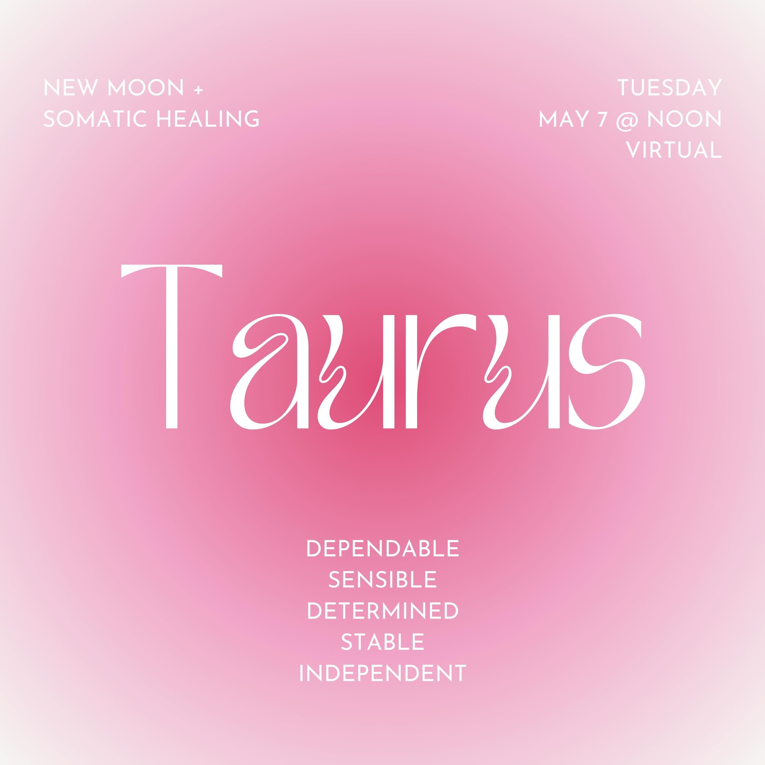 NEW MOON AND SOMATIC HEALING

Price: $15-$33 suggested donation
Date: Tuesday, May 7, 2024
Time: 12:00 - 1:15 p.m. EST
Link in bio ✨❤️

Virtual and recorded for replay. 

Hope to see you there!