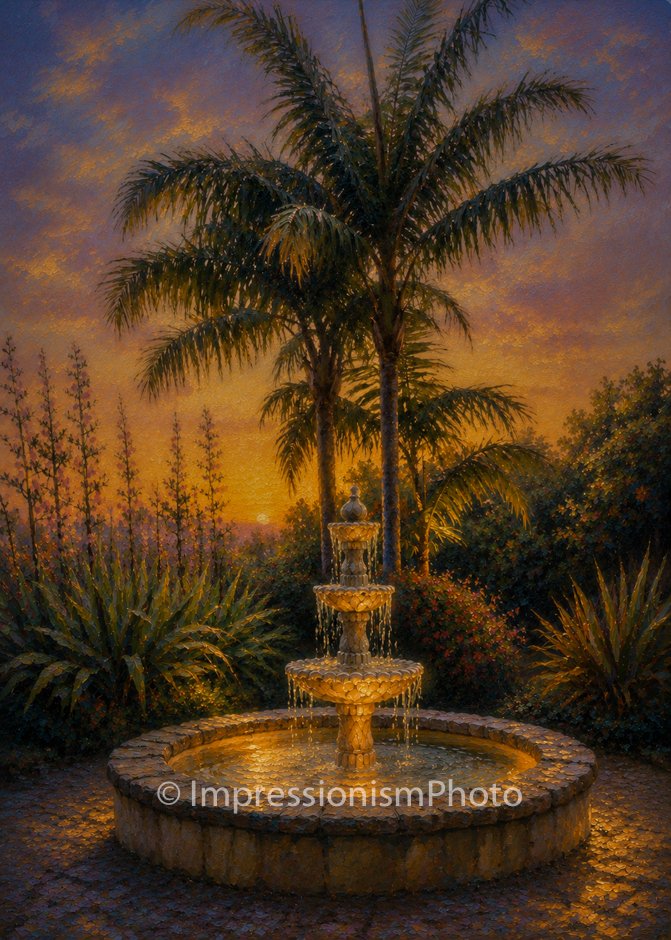Fountain Sunset I