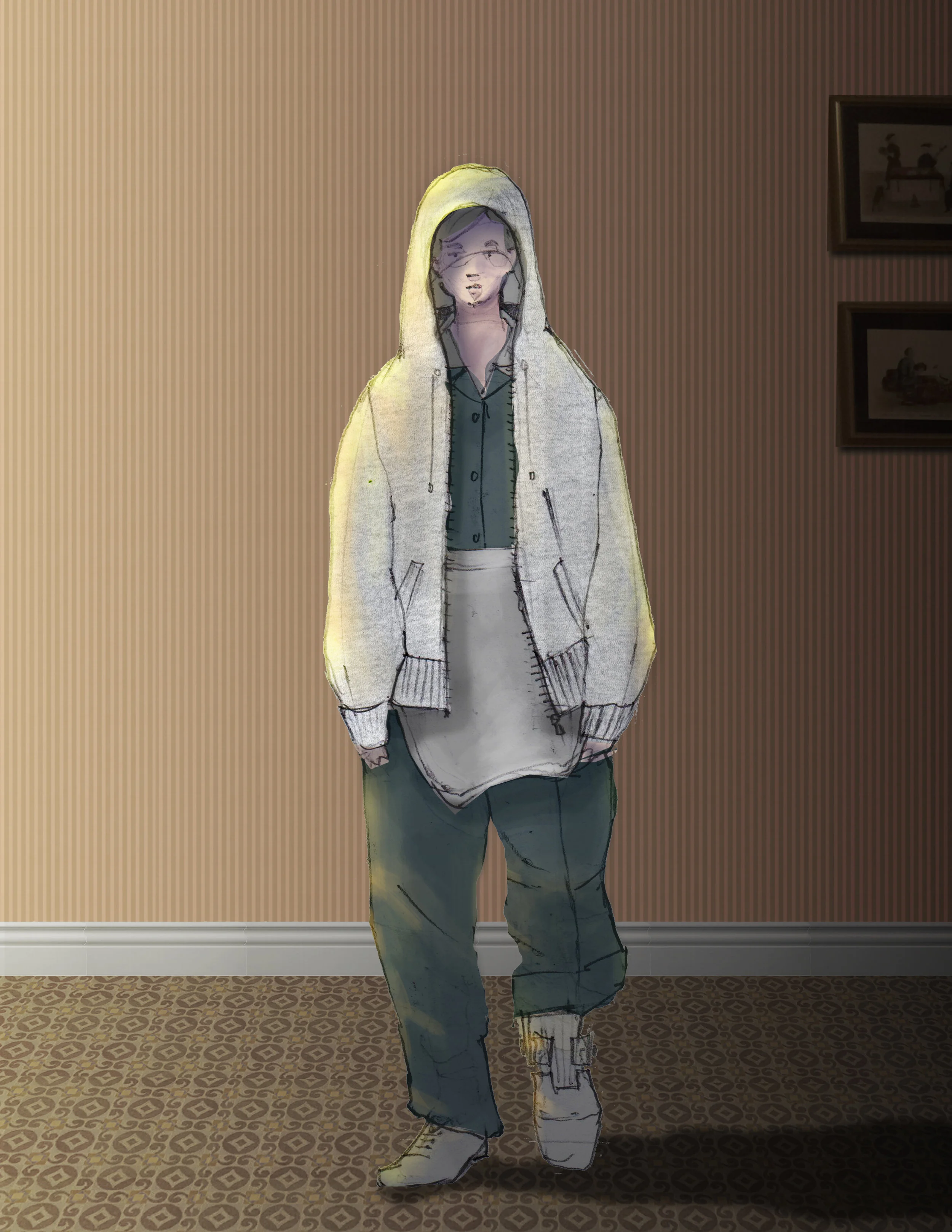 Costume sketch for Laura
