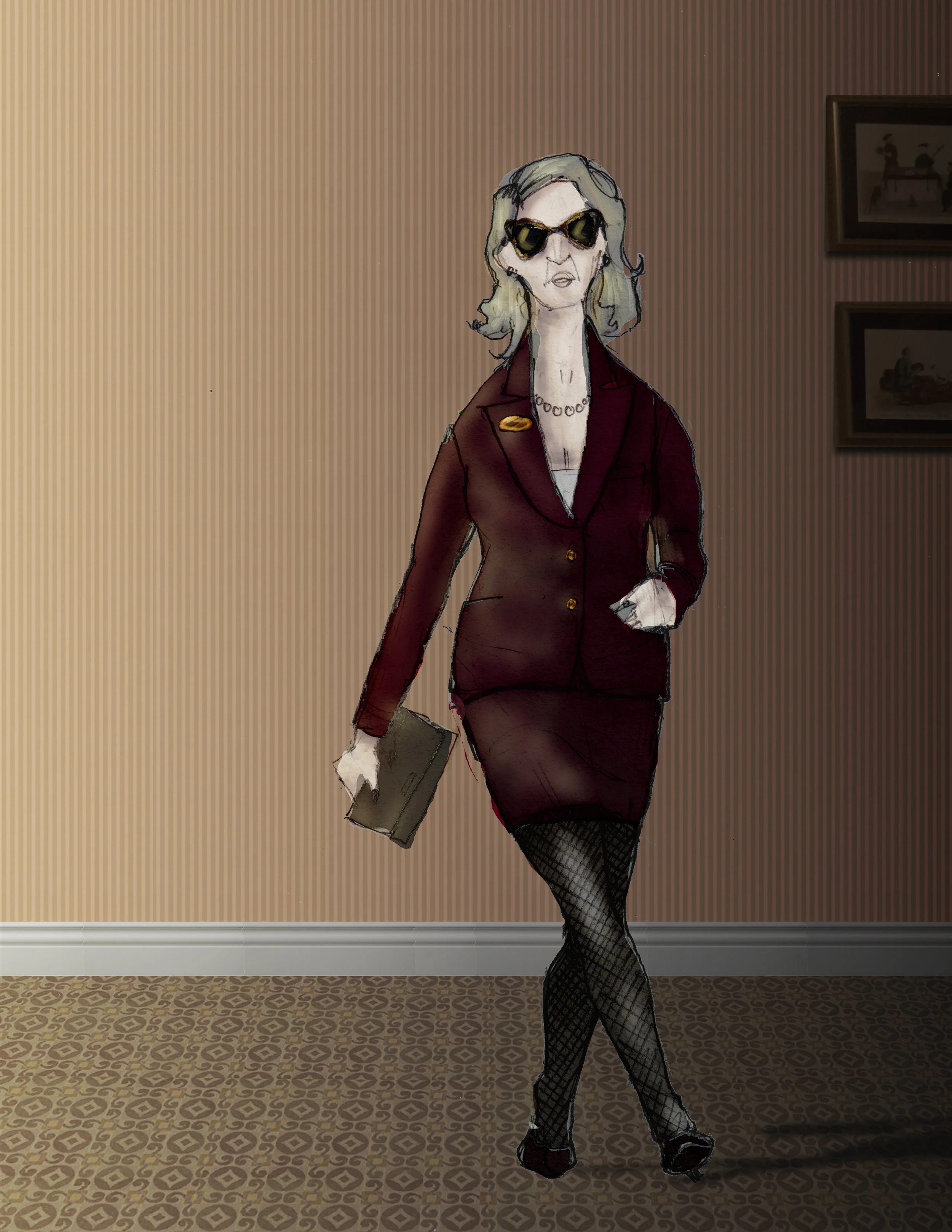 Costume sketch for Amanda
