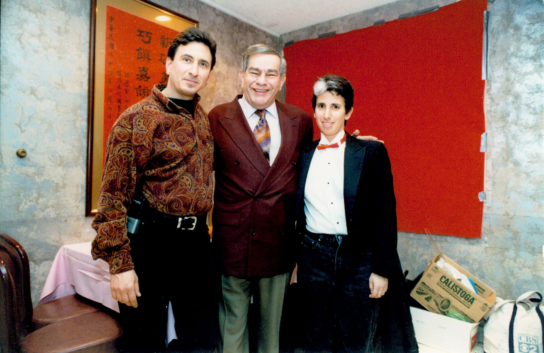 Lawrence Helman (staff), Freddie Roman, and Lisa Geduldig, 1998