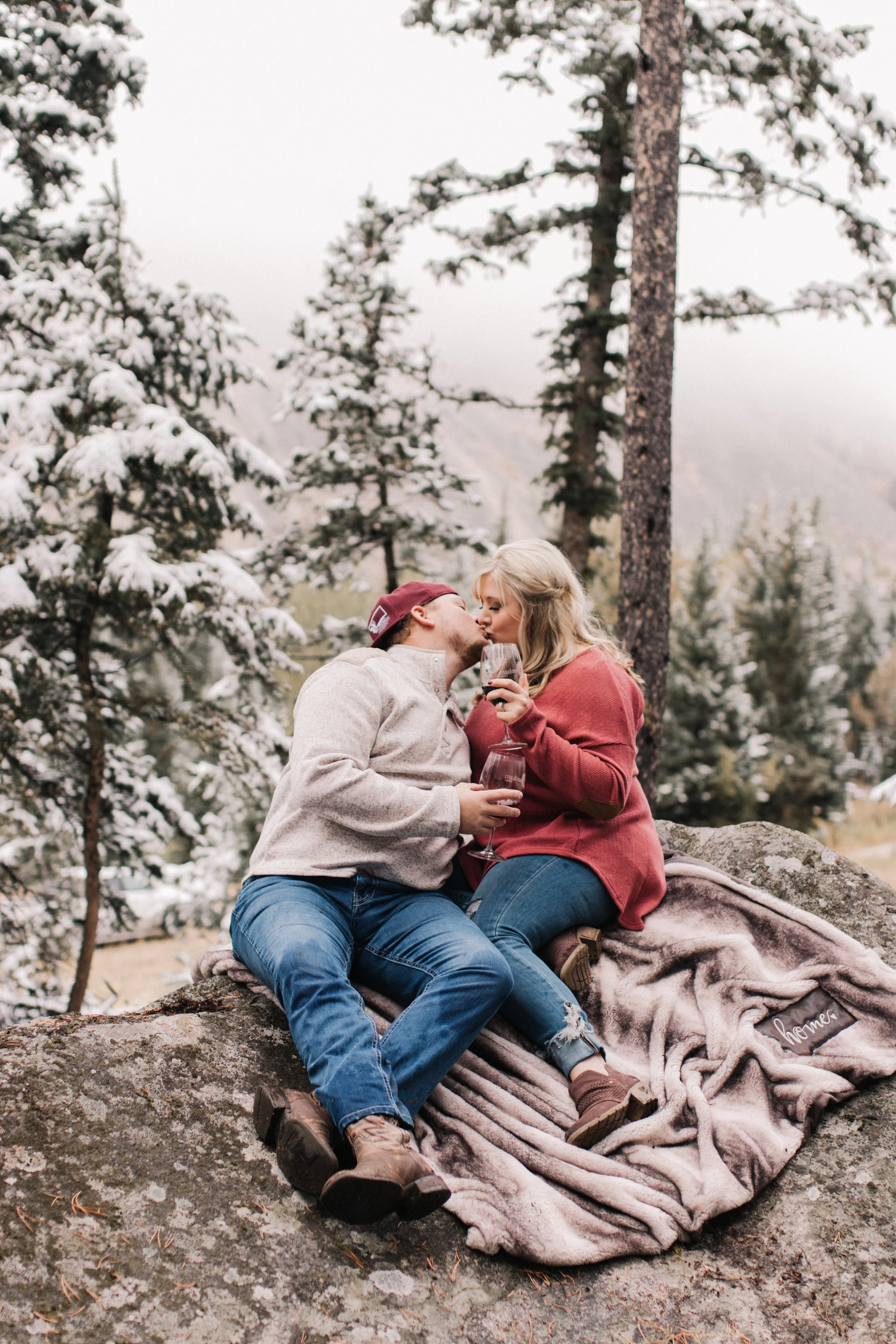 Adventurous Snowy Mountain Engagement in Red Lodge, MT