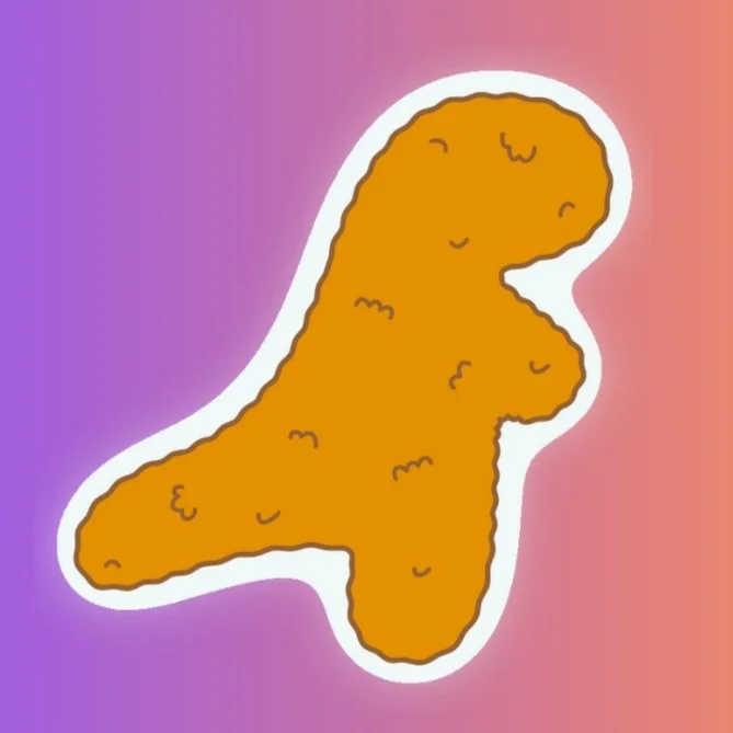 Glass Dino Chickie Nuggie Magnets