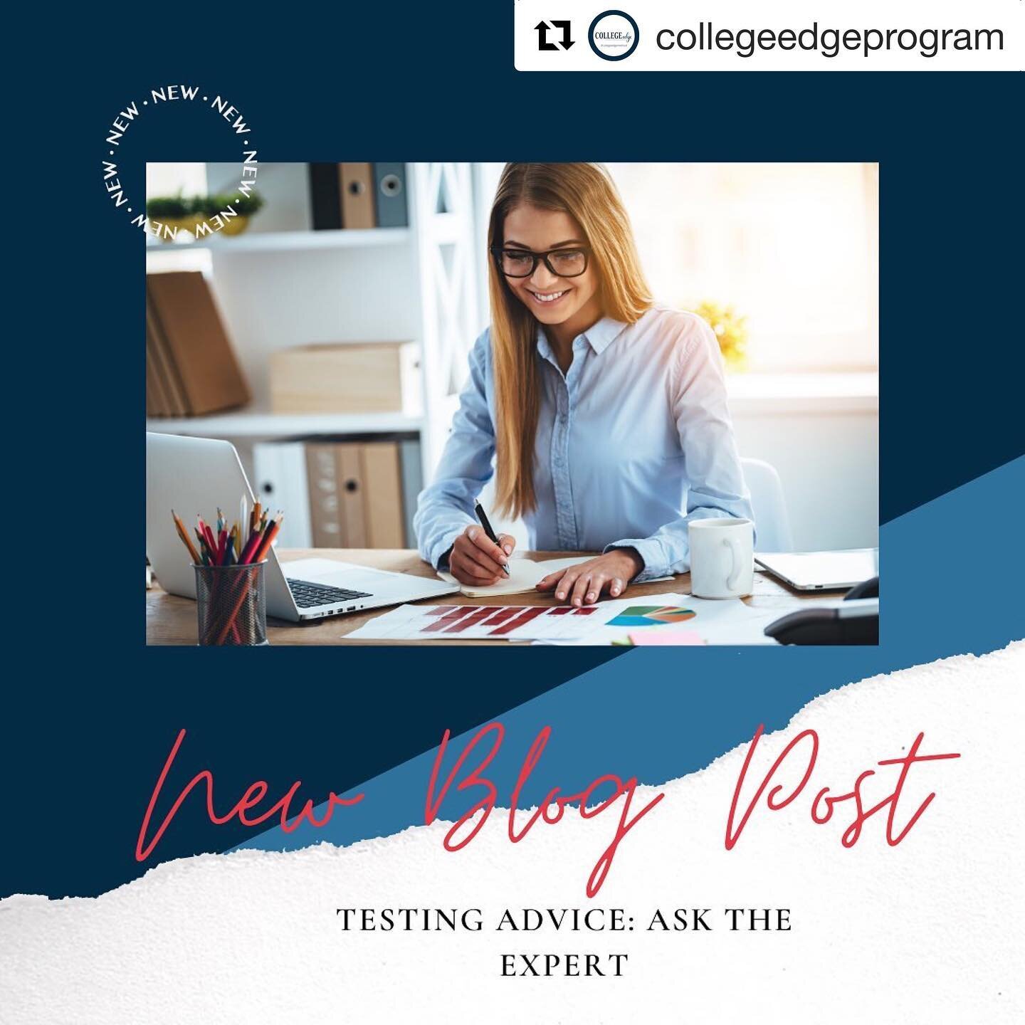 Excited for our most recent blog post in conjuction with @collegeedgeprogram (head to their bio for the link)! Kerry and I sat down to chat about test prep and answer some common questions. Always so much fun to share some insights and great tips!
&b