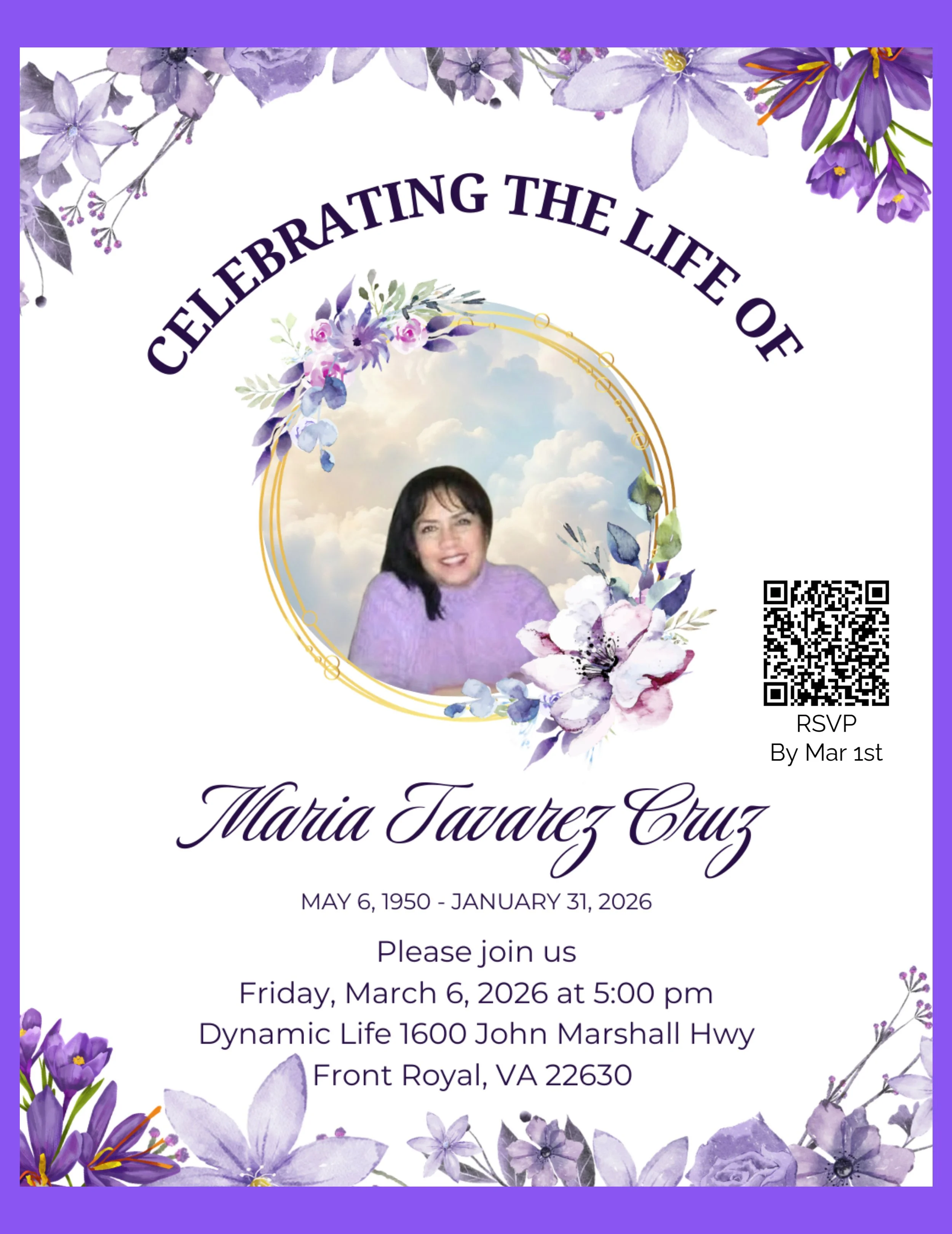 Celebration of Life for Maria Tavarez Cruz