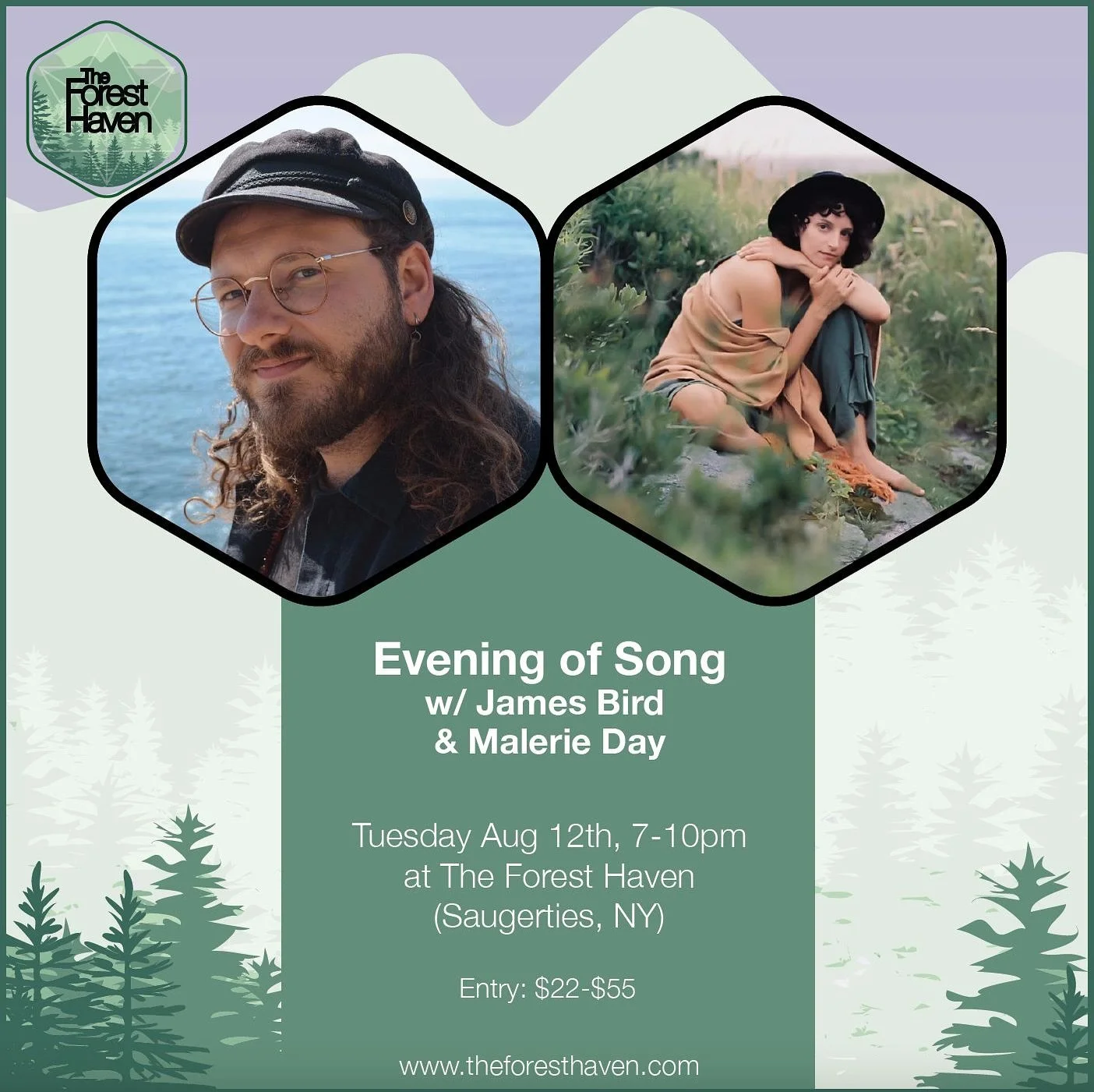 Hudson Valley Folks ! So incredibly excited to share music again at the Forest Haven, a gorgeous space in Saugerties, lovingly tended by @feelherenow ~ we have a special eve brewing for you all 💜 sooo grateful to share a show with @malerie_day again