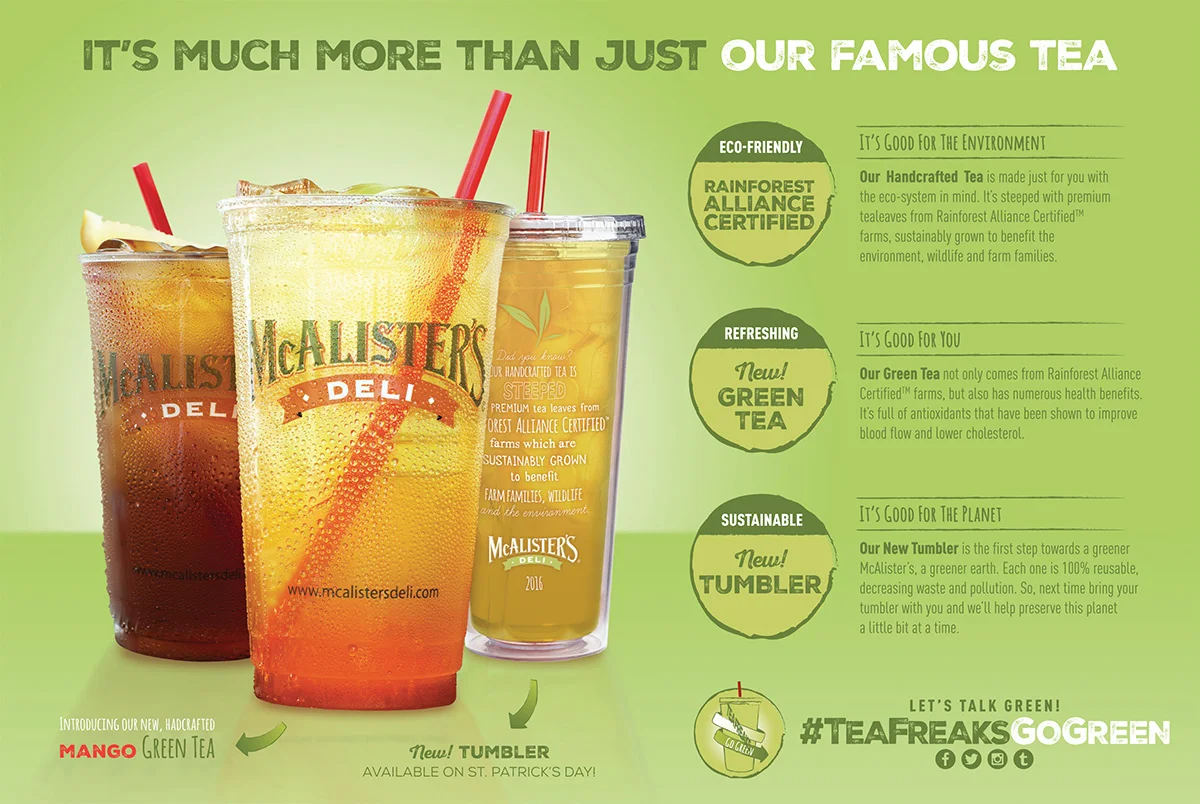 Infographic - Used to educate the customer on McAlister's Tea