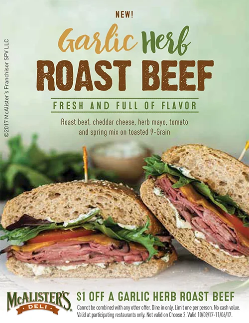 Garlic Herb Roast Beef - Bag Stuffers